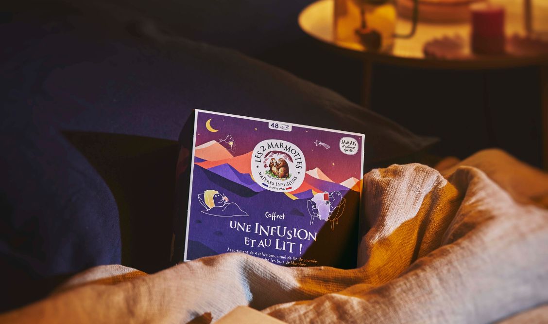 Les meilleures tisanes pour dormir, 4 infusions les 2 marmottes dans un coffret spécial sommeil