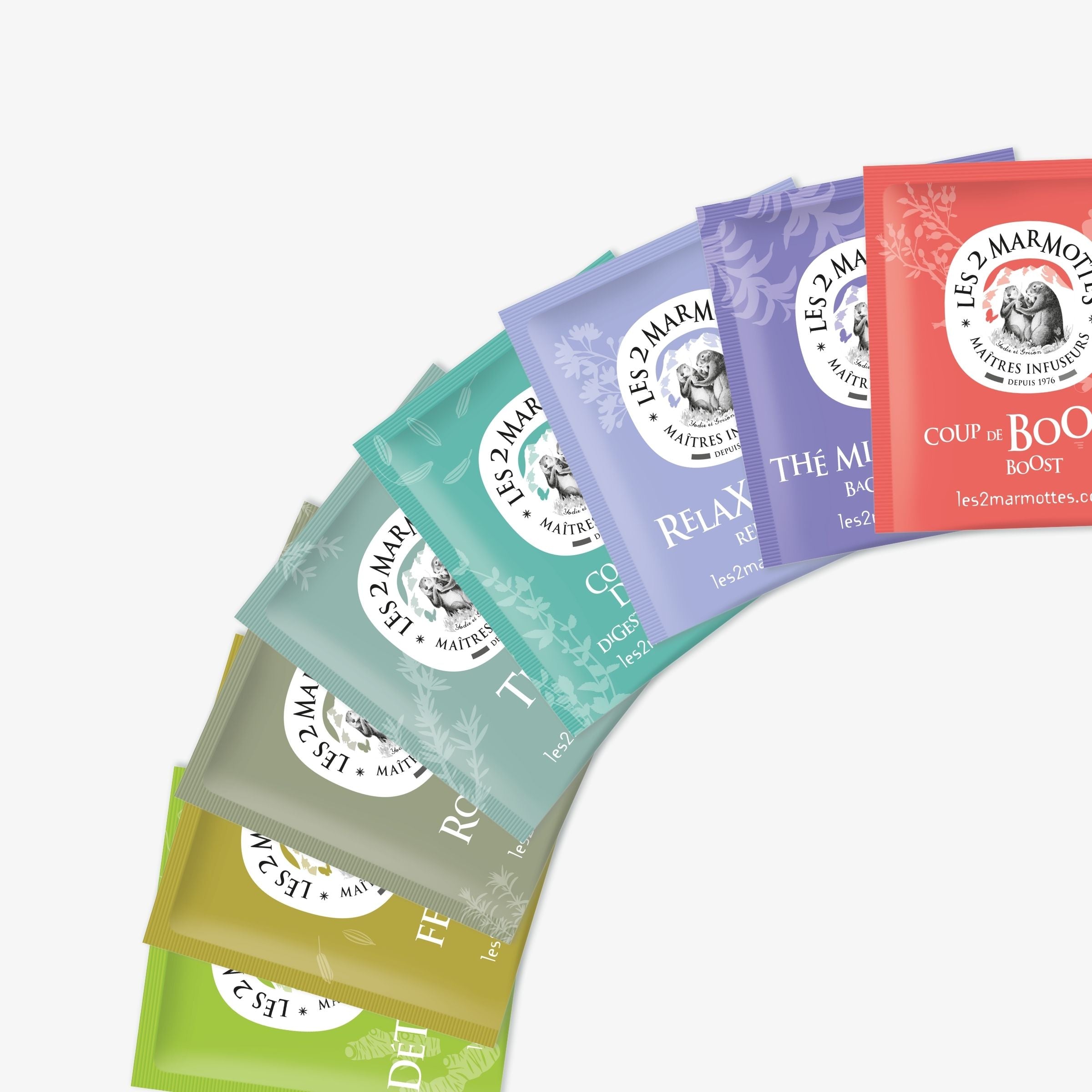 Assortiment tisanes et thés bien être