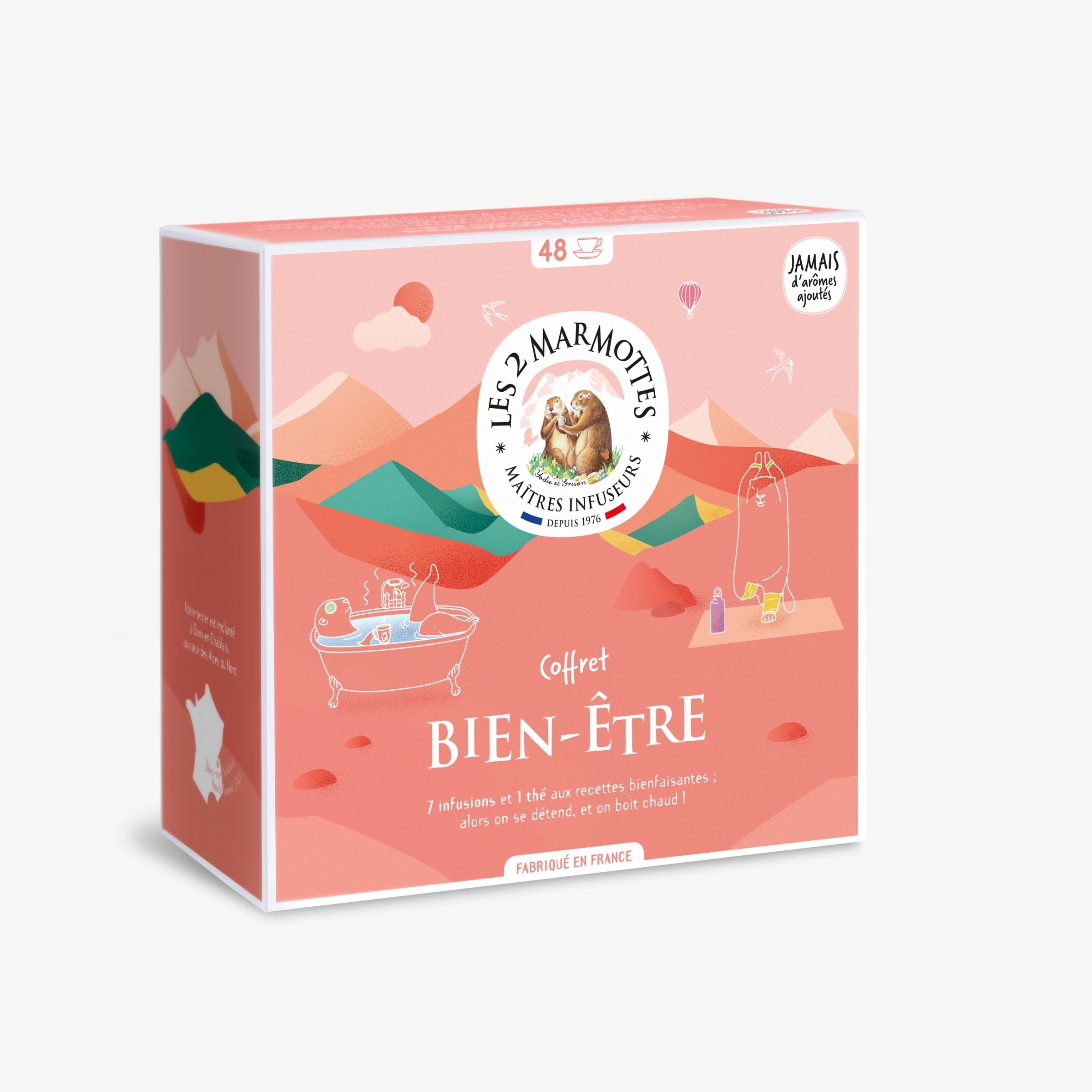 Coffret tisanes et thes bien être : tisane detox, thé minceur, tisane de thym pour les maux de gorge...