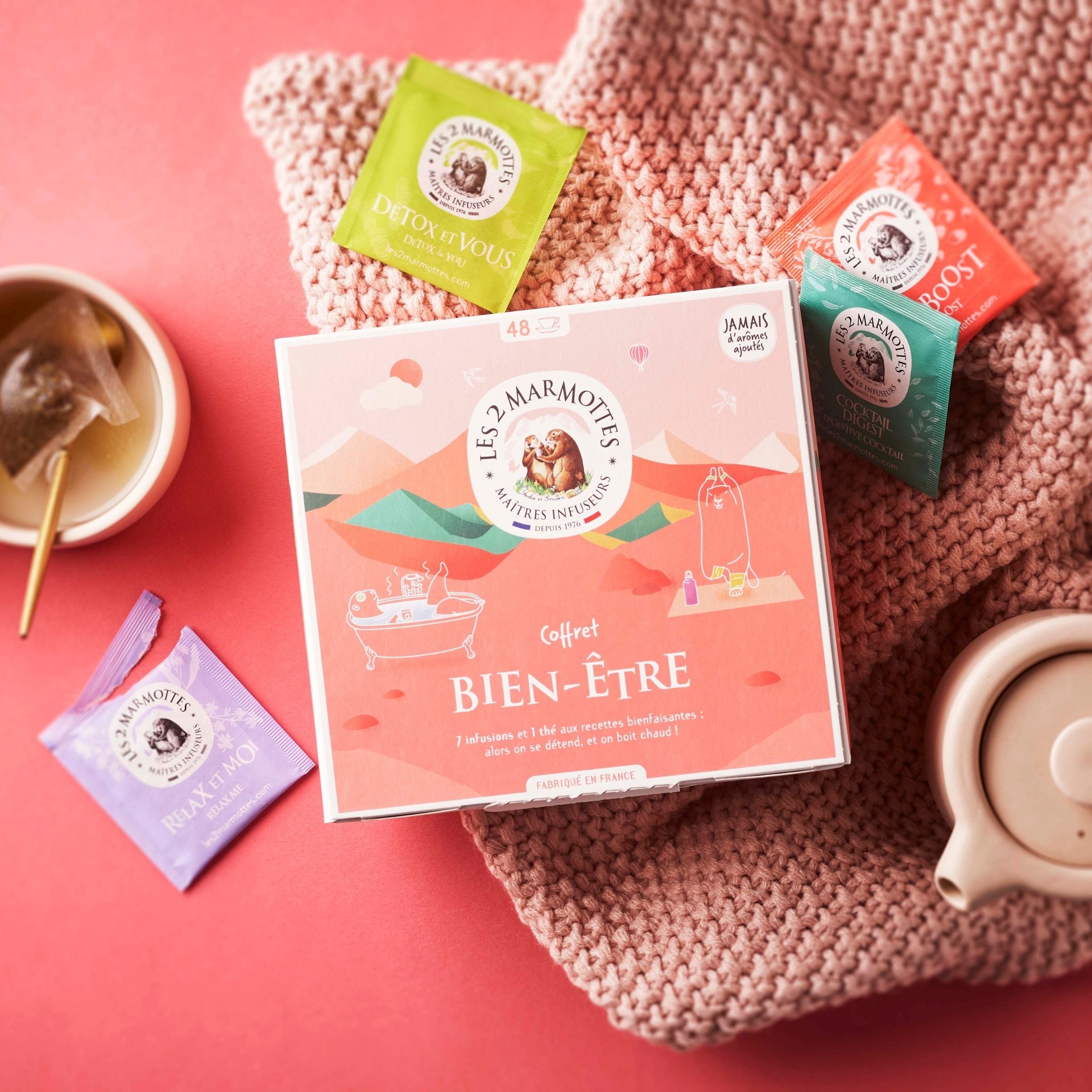 Coffret tisanes et thes bien être en édition limitée : detox, minceur,maux de gorge, digestion...