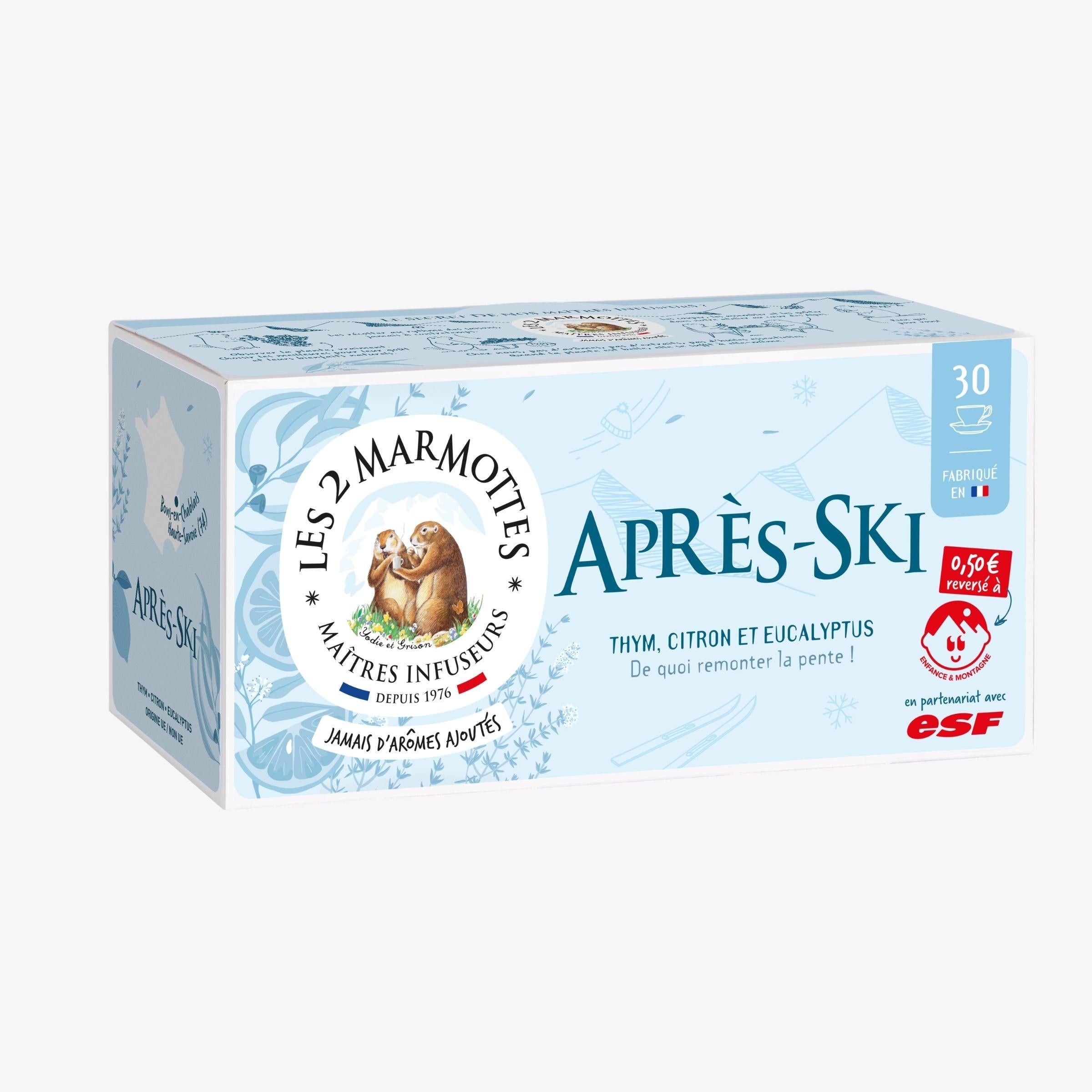 Infusion Après-Ski thym citron et eucalyptus Les 2 Marmottes - Made in France - Sans arômes ajoutés