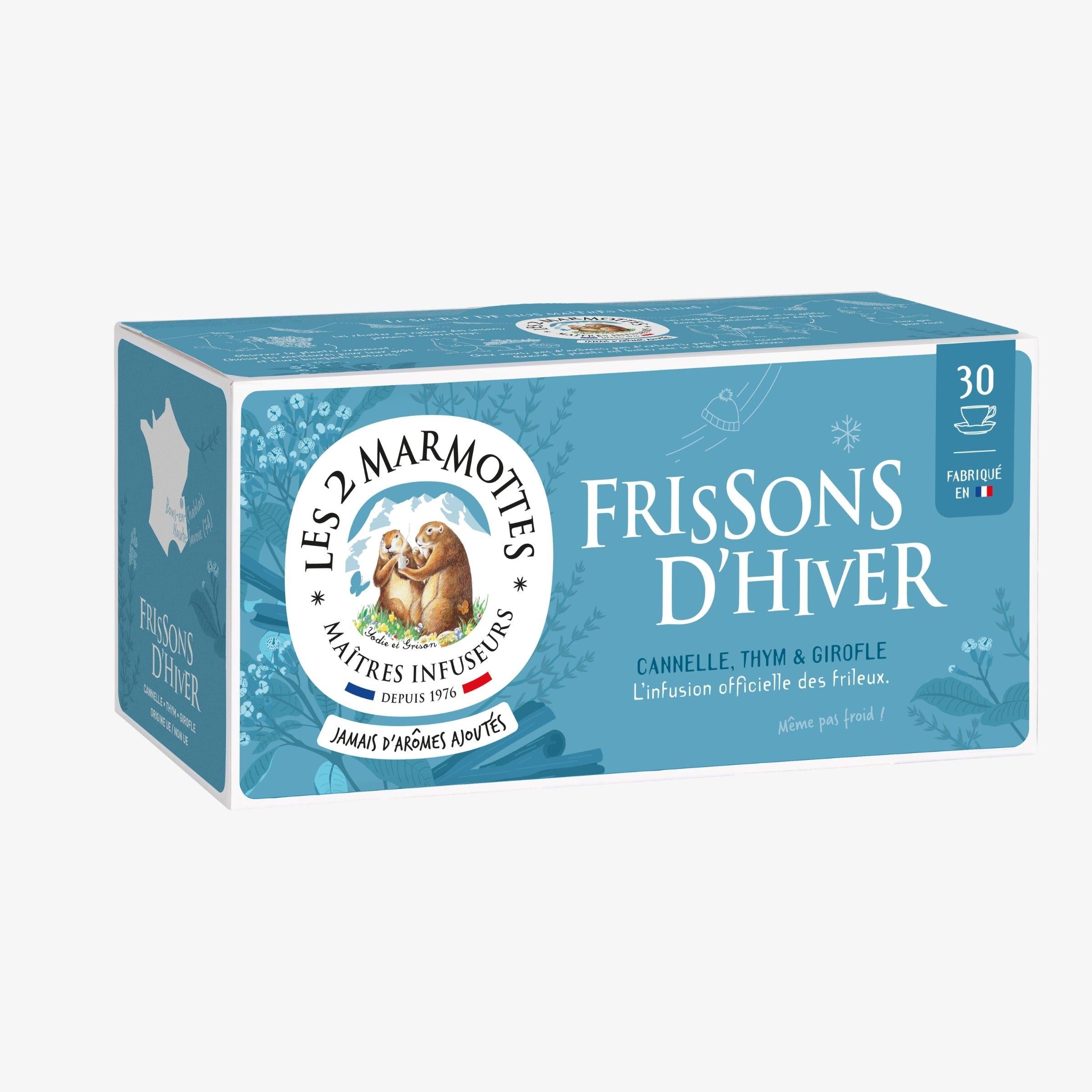 Infusion Frissons d'hiver - cannelle, girofle et thym - Les 2 Marmottes - Made in France - sans arômes ajoutés