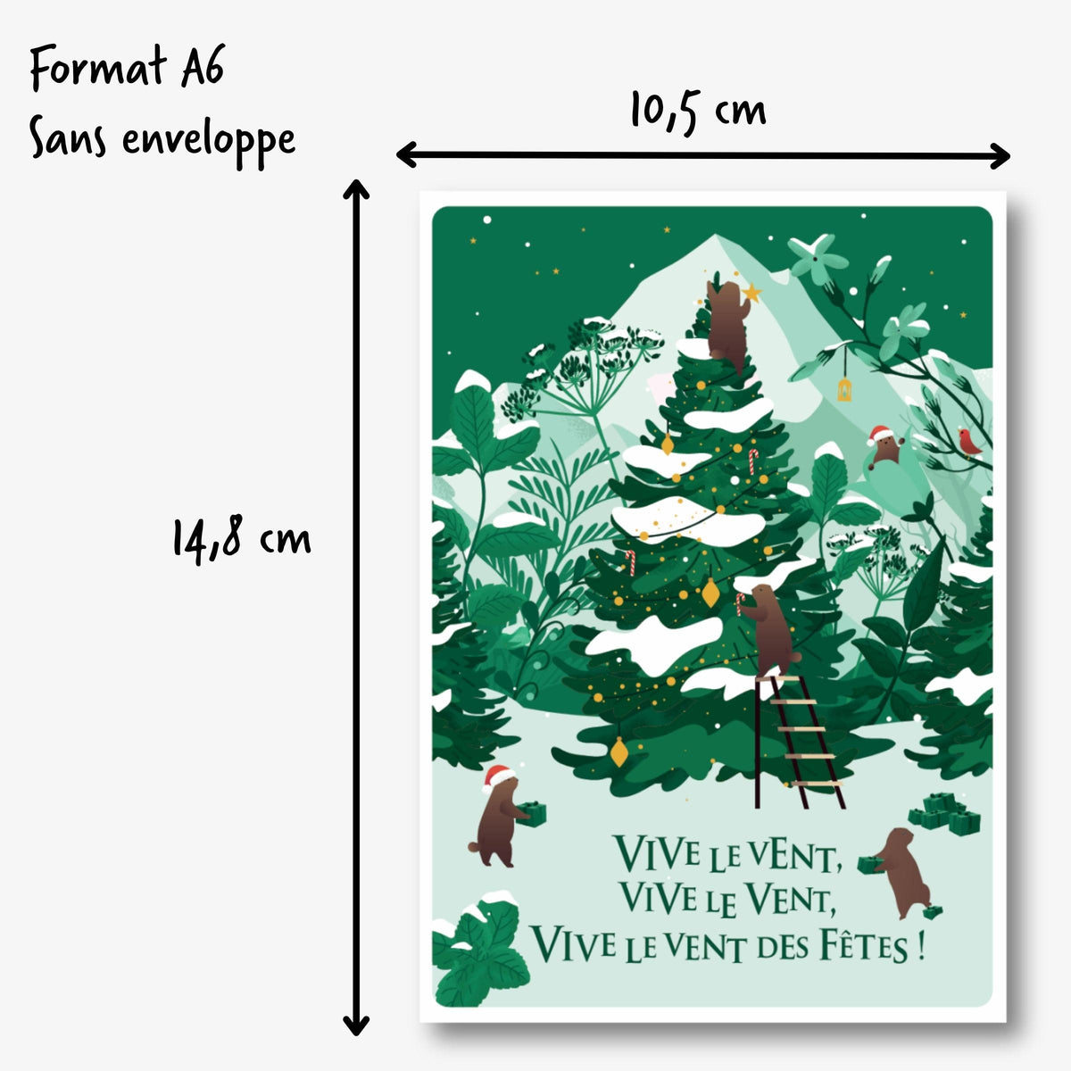 Carte noel les 2 marmottes dimensions