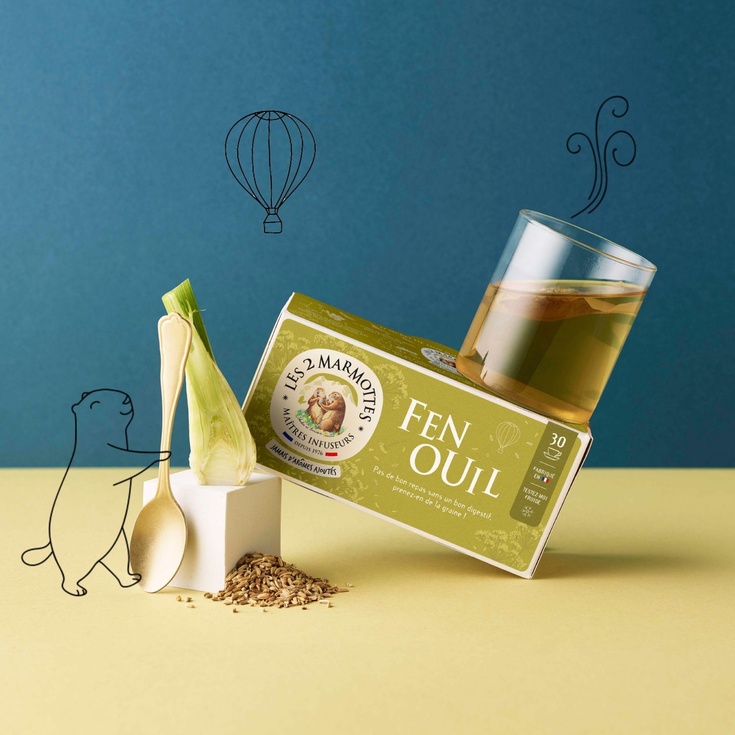 Tisane 100% fenouil Les 2 Marmottes - Made in France - Sans arômes ajoutés
