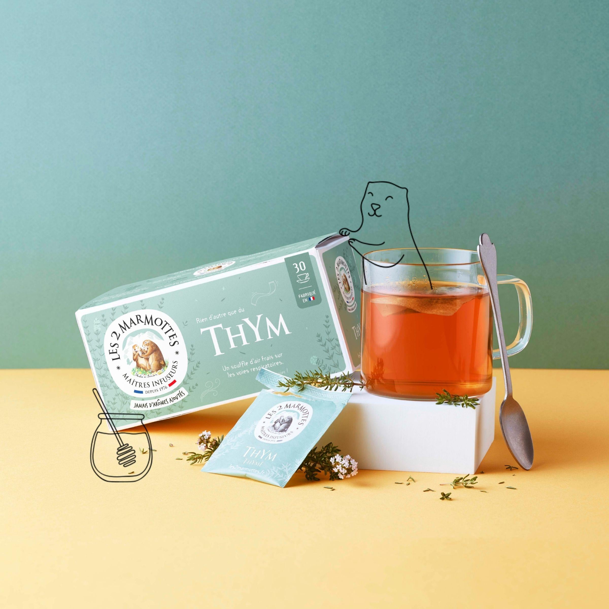 Tisane 100% thym Les 2 Marmottes - Made in France - Sans arômes ajoutés