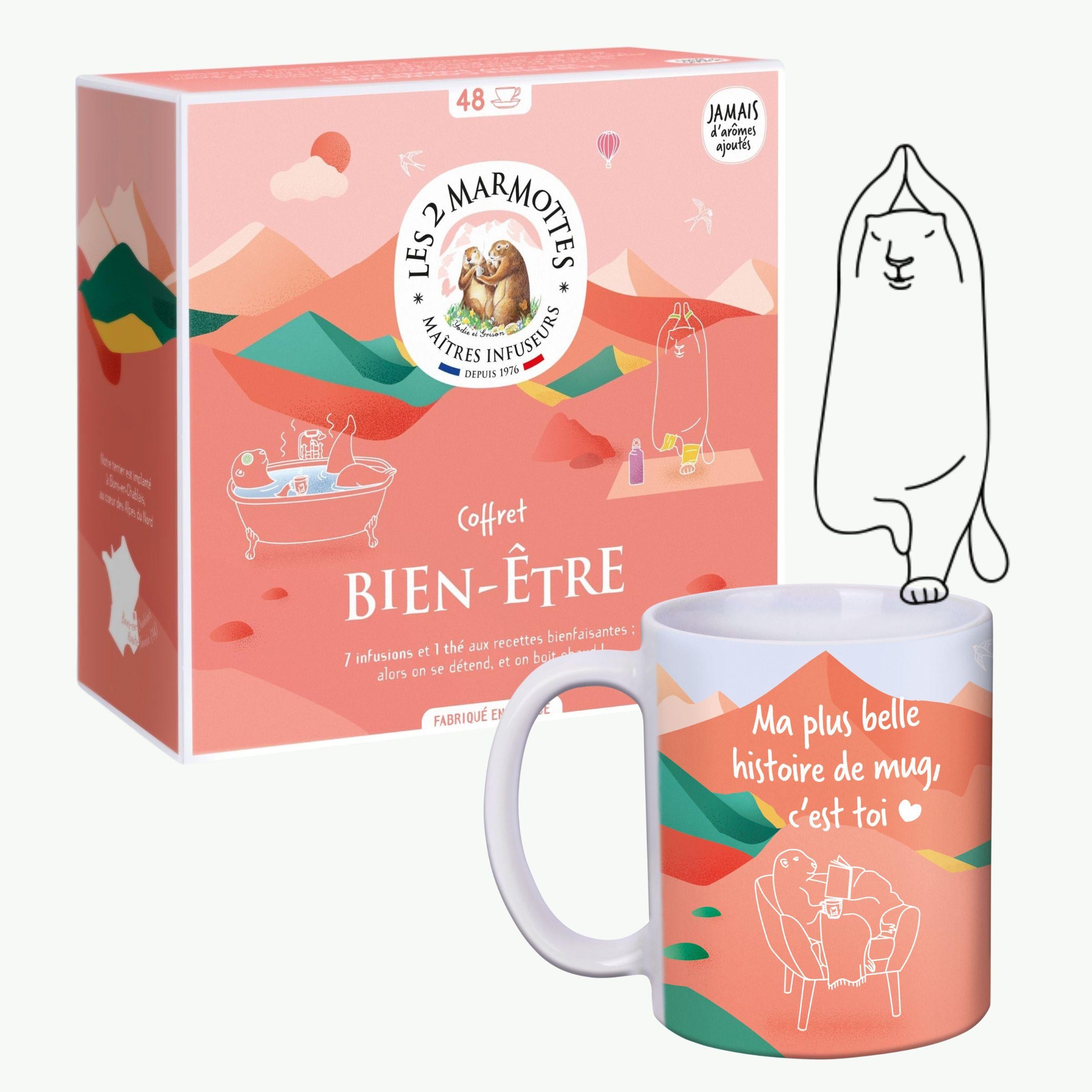 Coffret tisanes et thés bien être + son mug assorti