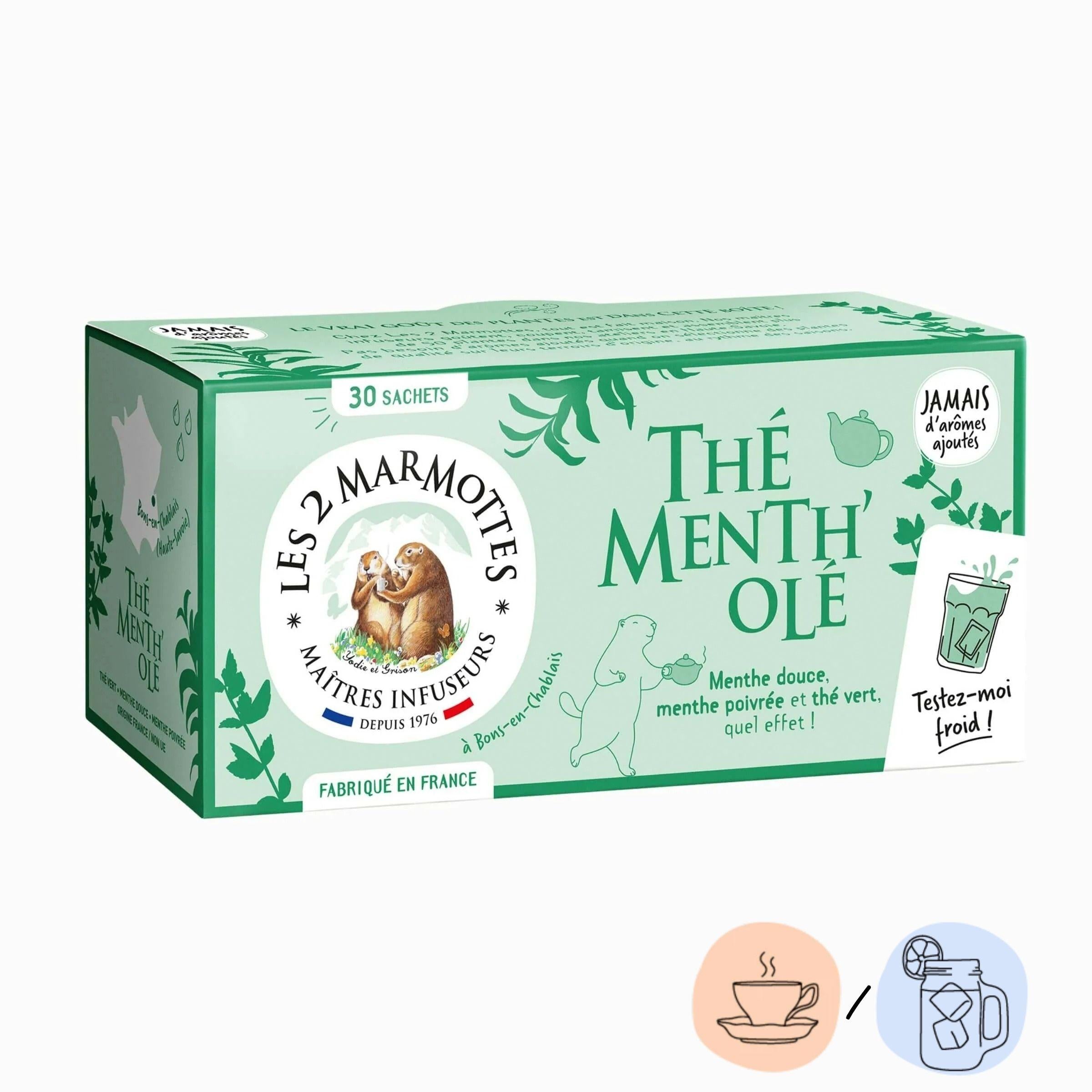Ce thé vert bio à la menthe peut se boire froid pour un thé glacé maison et sans sucre