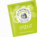Sachet de Tisane menthe citron citronnelle pour après-repas, infusion Dizest Les Marmottes, tisane naturelle pour confort digestif après déjeuner ou dîner, vraies plantes sans aucun arôme ajouté, saveur authentique, se boit chaude ou froide par fortes chaleurs