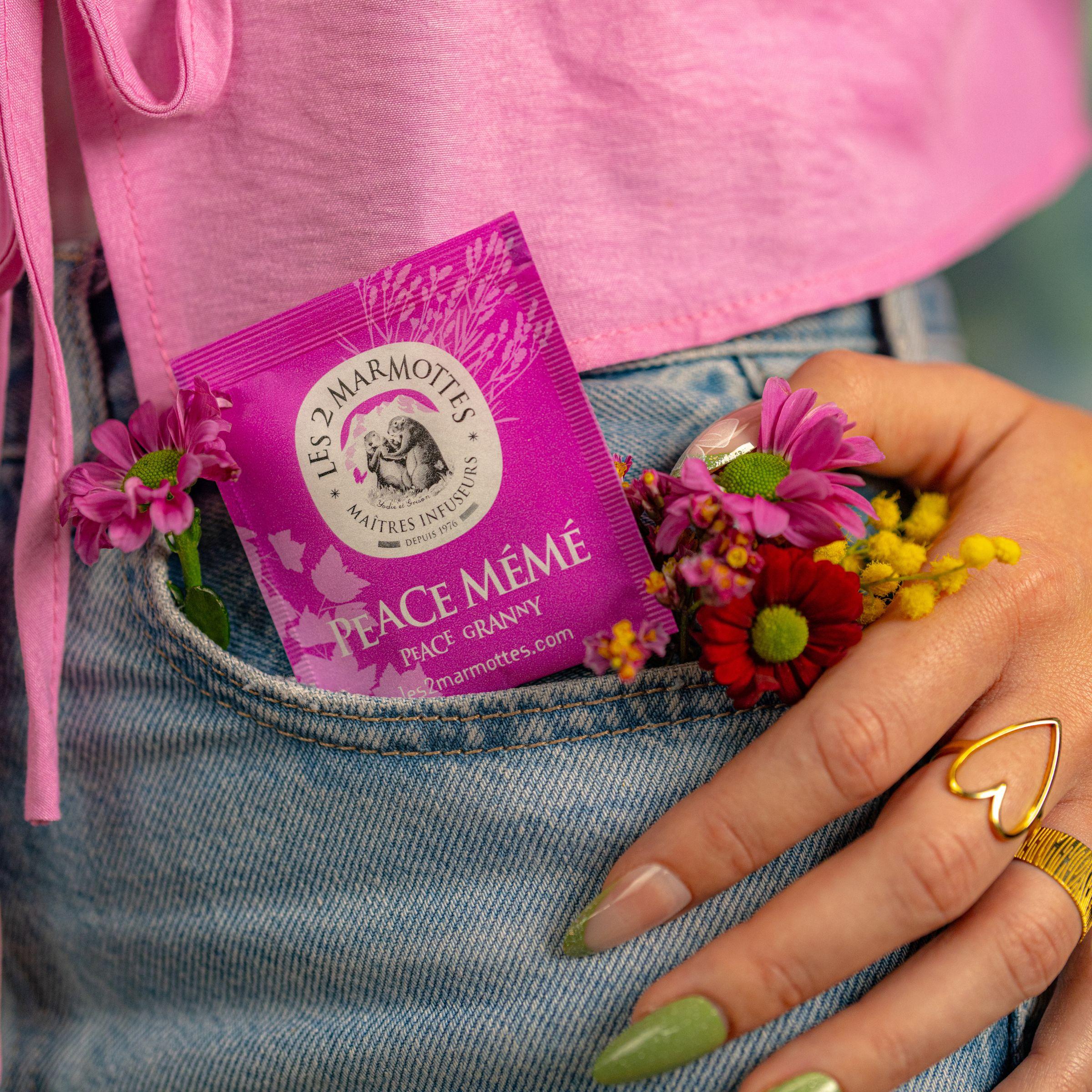 Sachet de tisane Peace mémé les 2 marmottes, tisane fleurie lavande