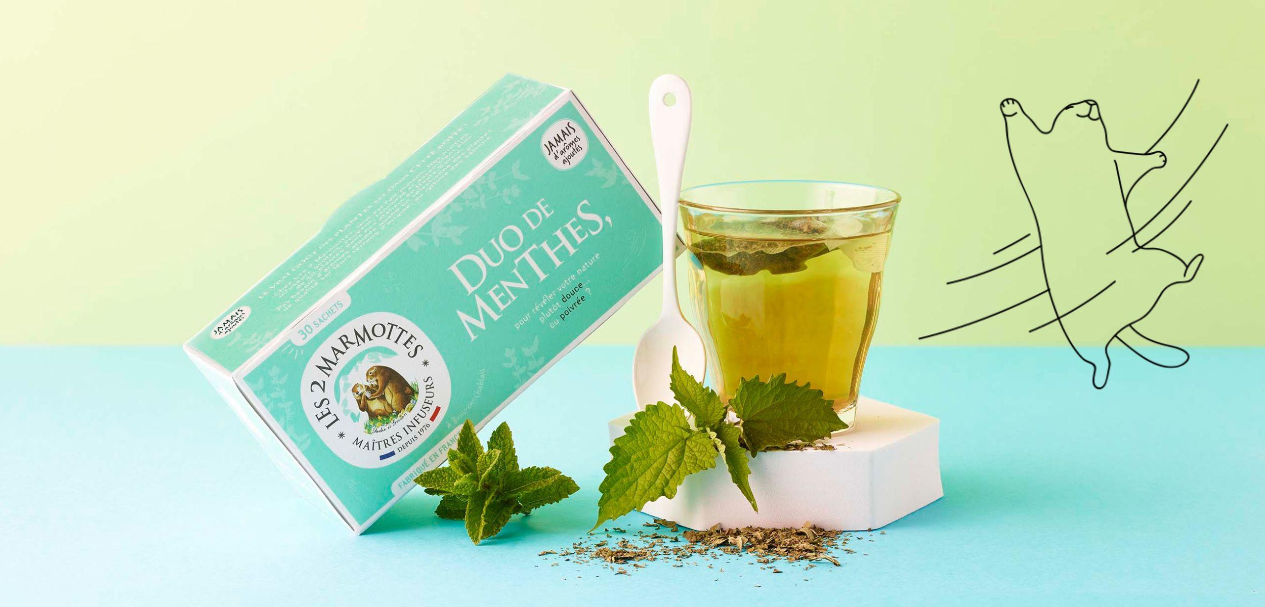 Tisane pure menthe à boire glacée quand il fait chaud