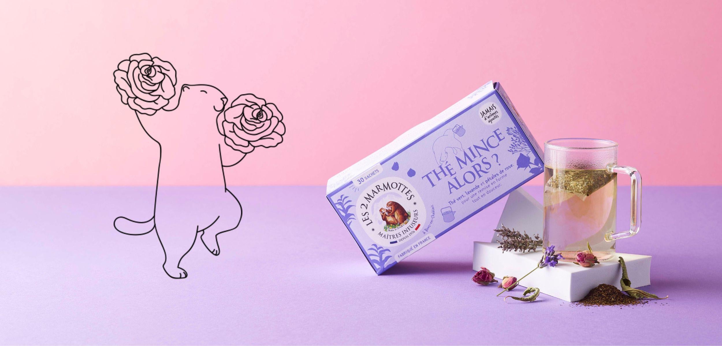 Thé vert bio à la rose et à la lavande