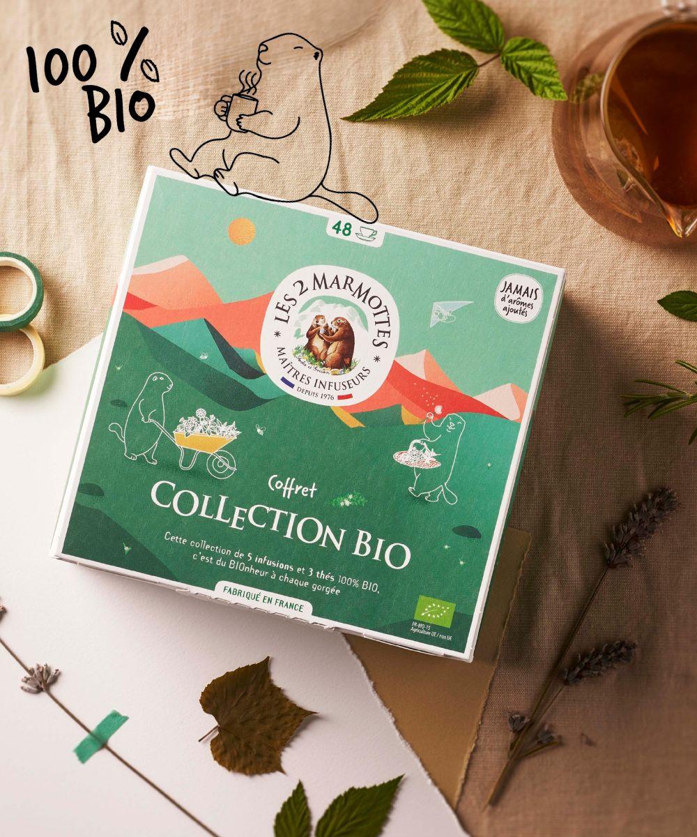 Coffret de tisanes et thés bio fabrication française