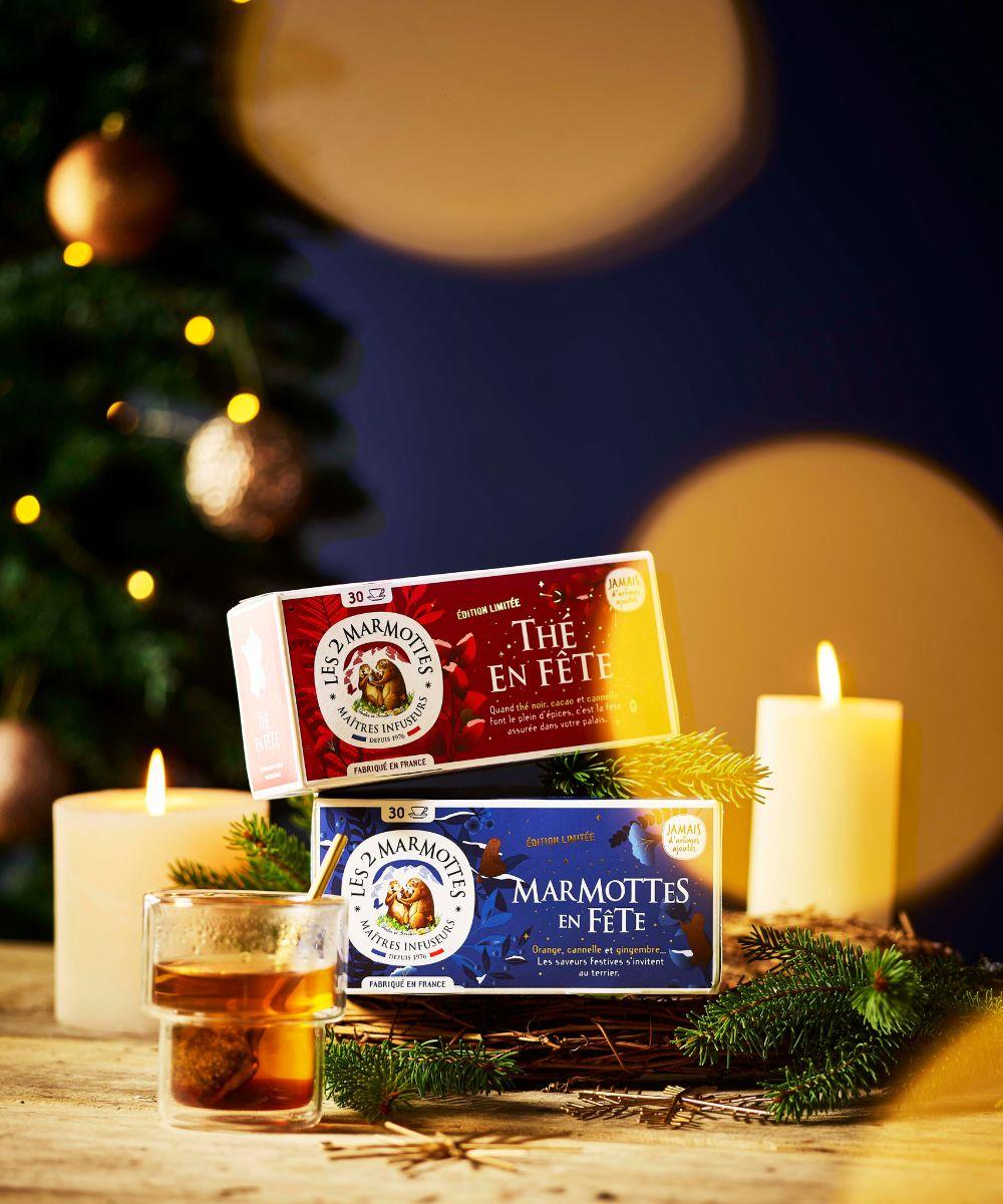 Thé de noel et tisane de noel les 2 marmottes, éditions limitées décembre