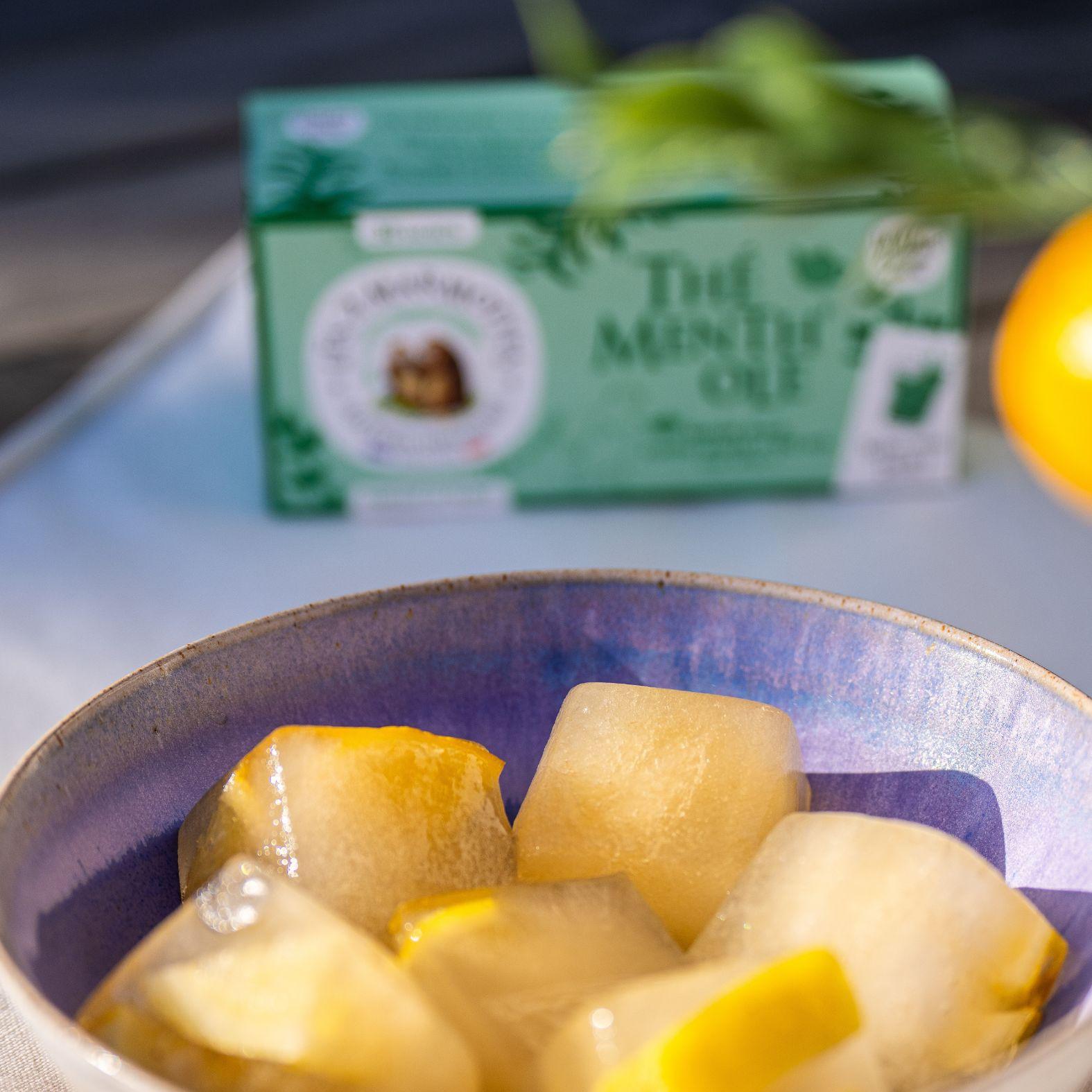 Glaçons citron menthe thé vert à faire soi-même