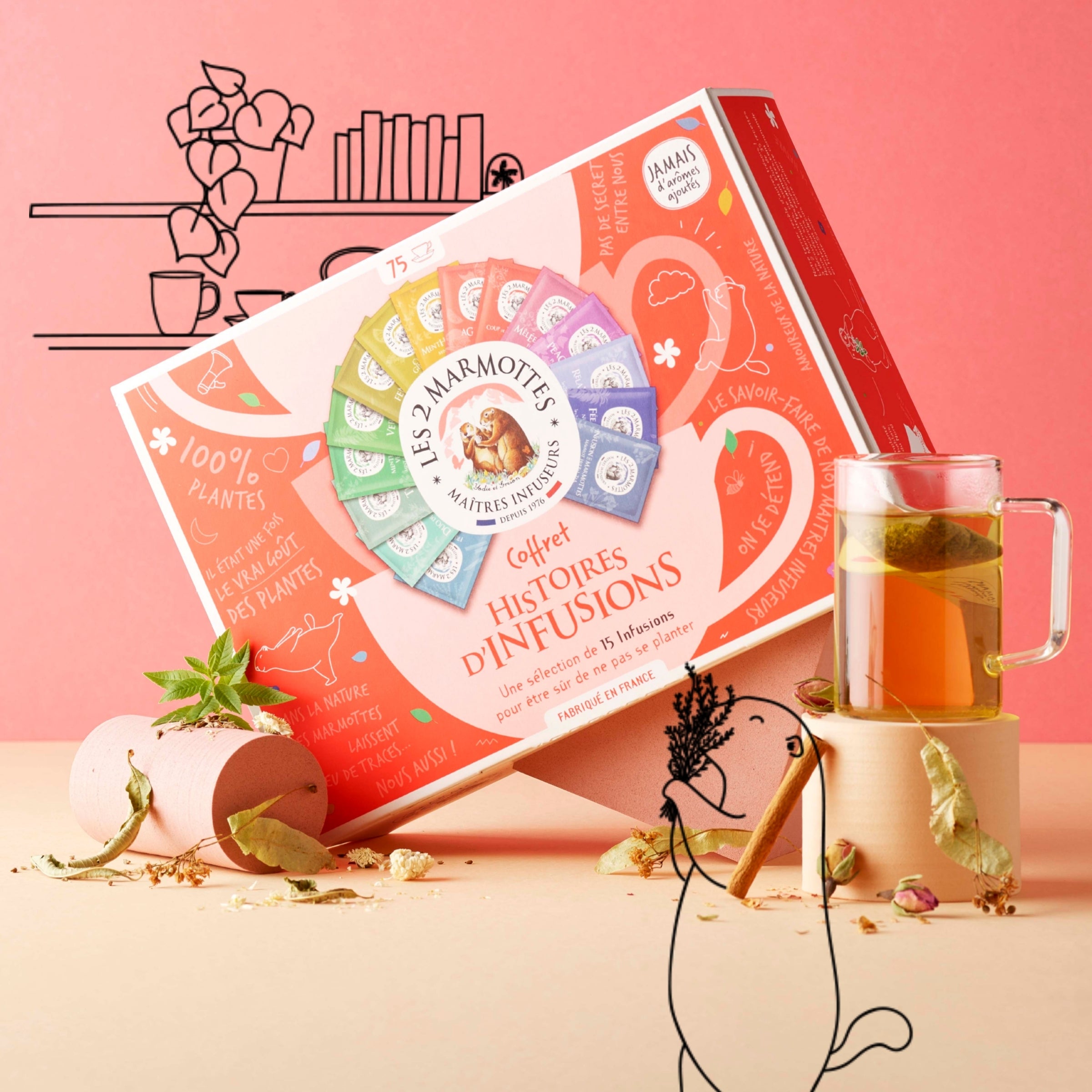 Coffret cadeau pour grand mère : coffret tisanes Histoires d'infusions