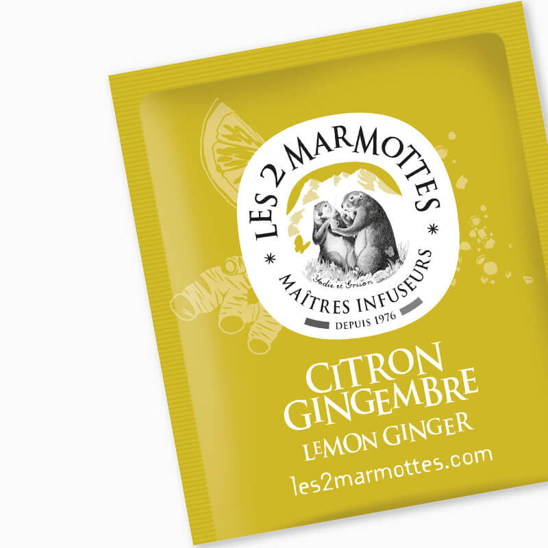 Sachet d'infusion citron gingembre les 2 marmottes