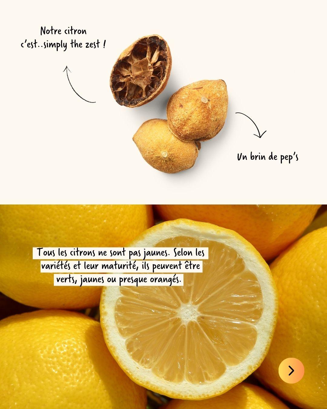 Le citron séché utilisé dans les tisanes est moins coloré que le citron frais