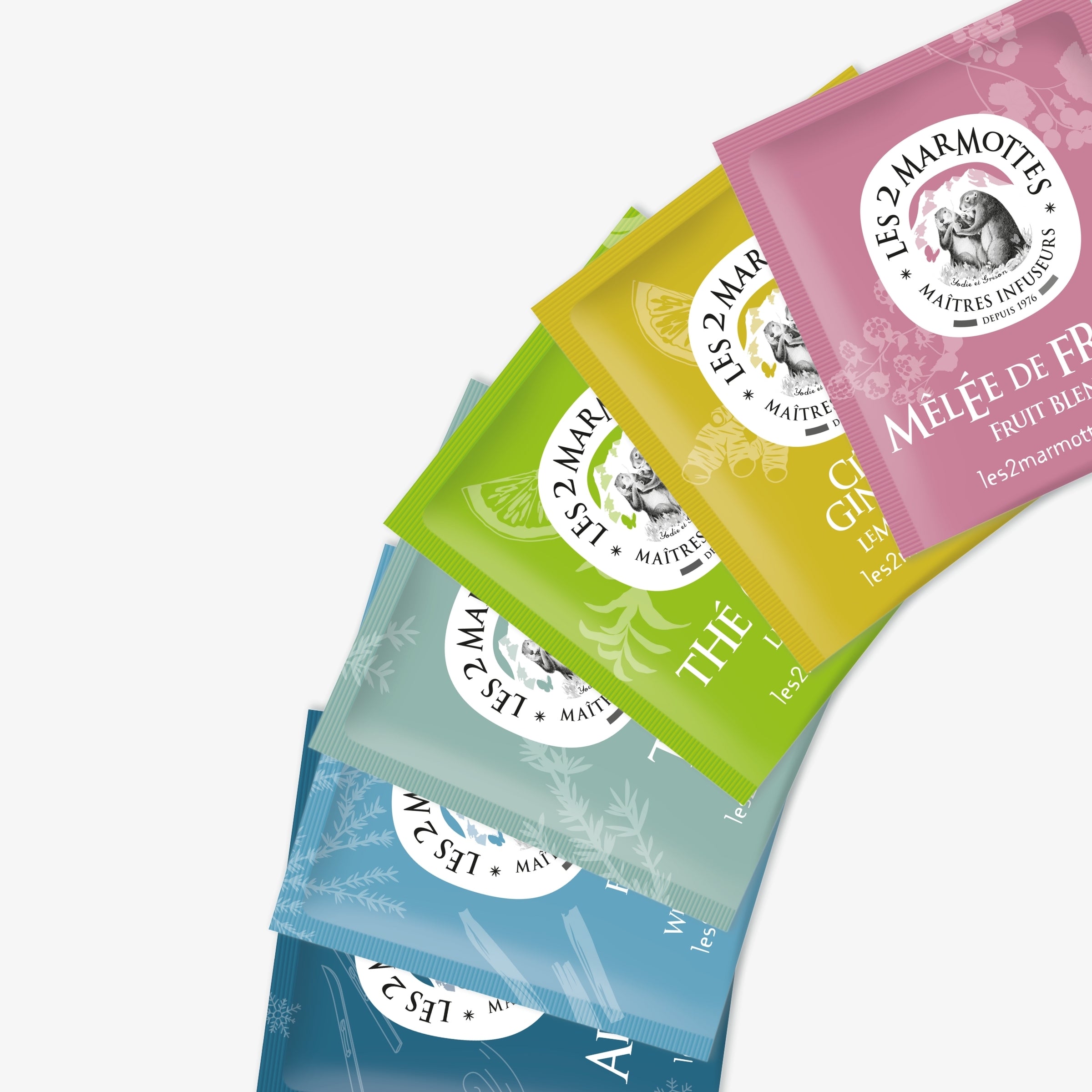 Coffret cadeau : miel et tisanes de thym pour les maux de gorge. Tisanes naturelles Les 2 Marmottes, miel de fleurs origine France