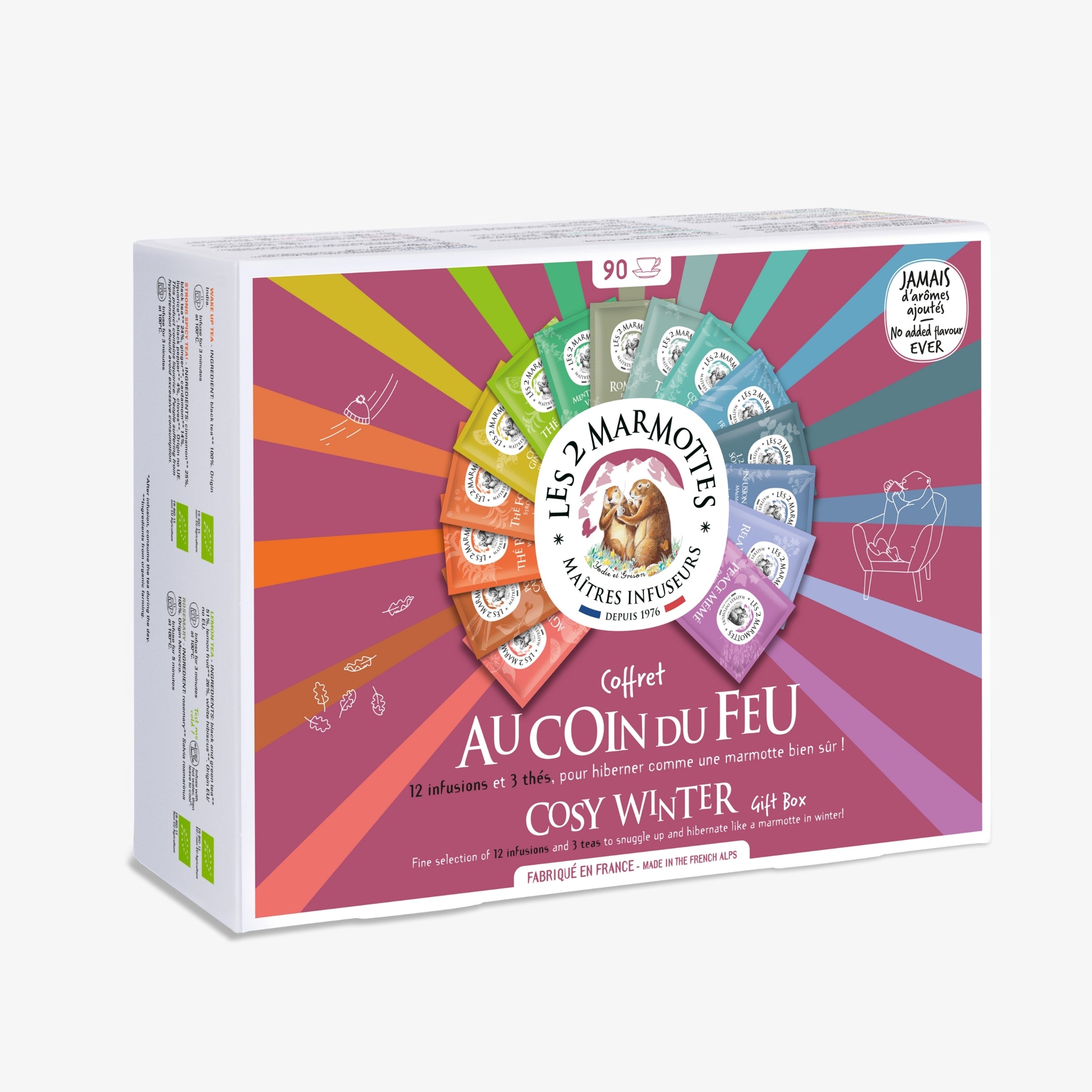 Grand coffret tisanes et thés Au coin du Feu, infusions pour l'hiver