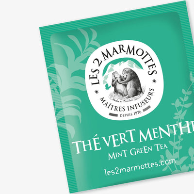 Sachet de thé vert à la menthe bio les 2 marmottes