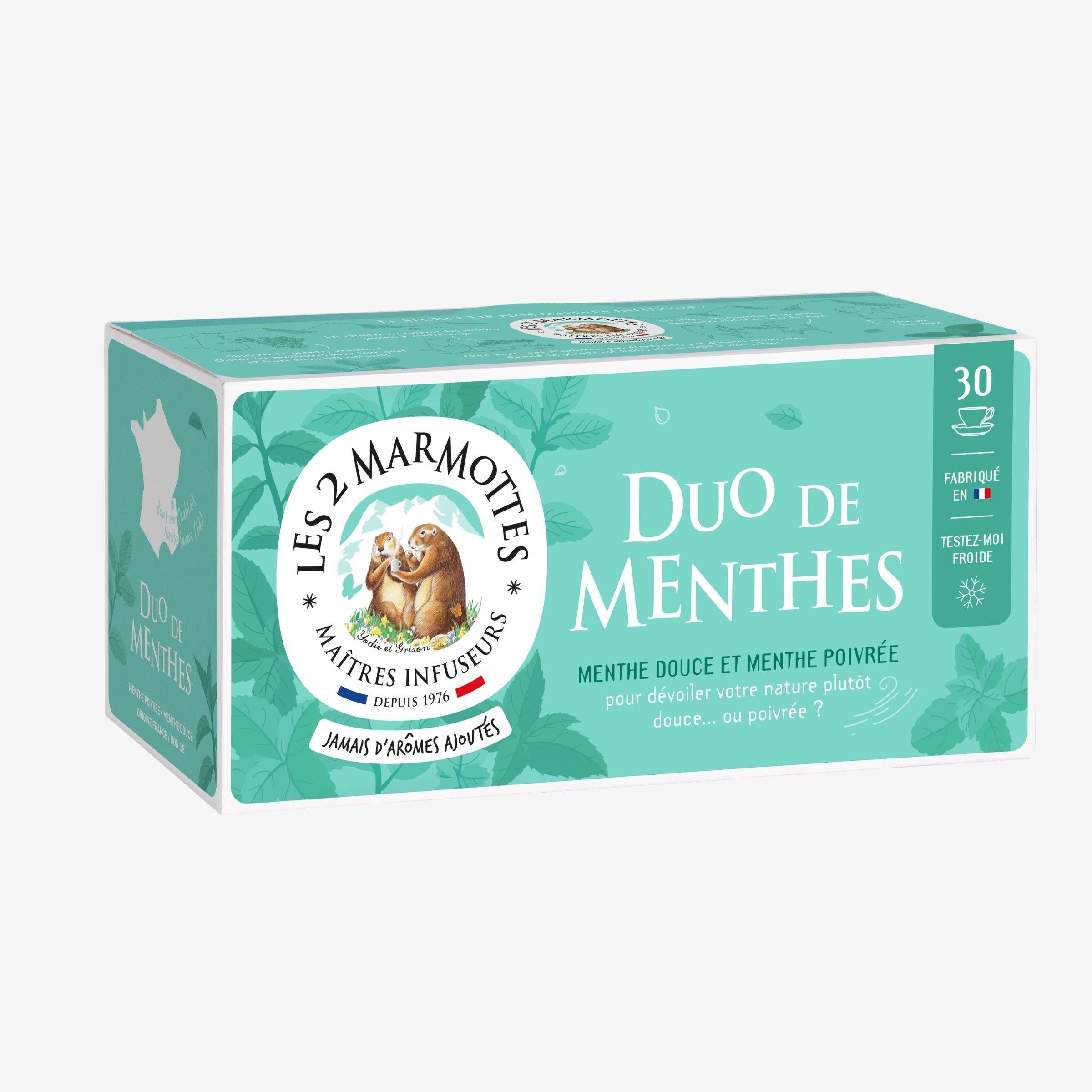 Infusion duo de menthes Les 2 Marmottes - Made in France - Sans arômes ajoutés