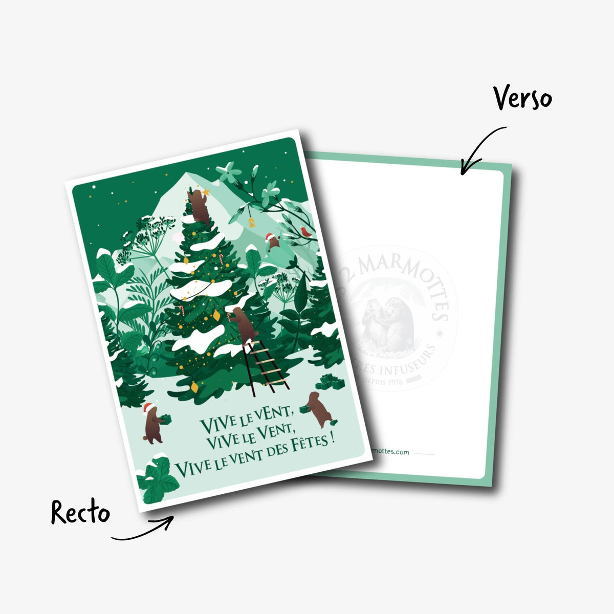 Carte postale Noël "Vive le vent"