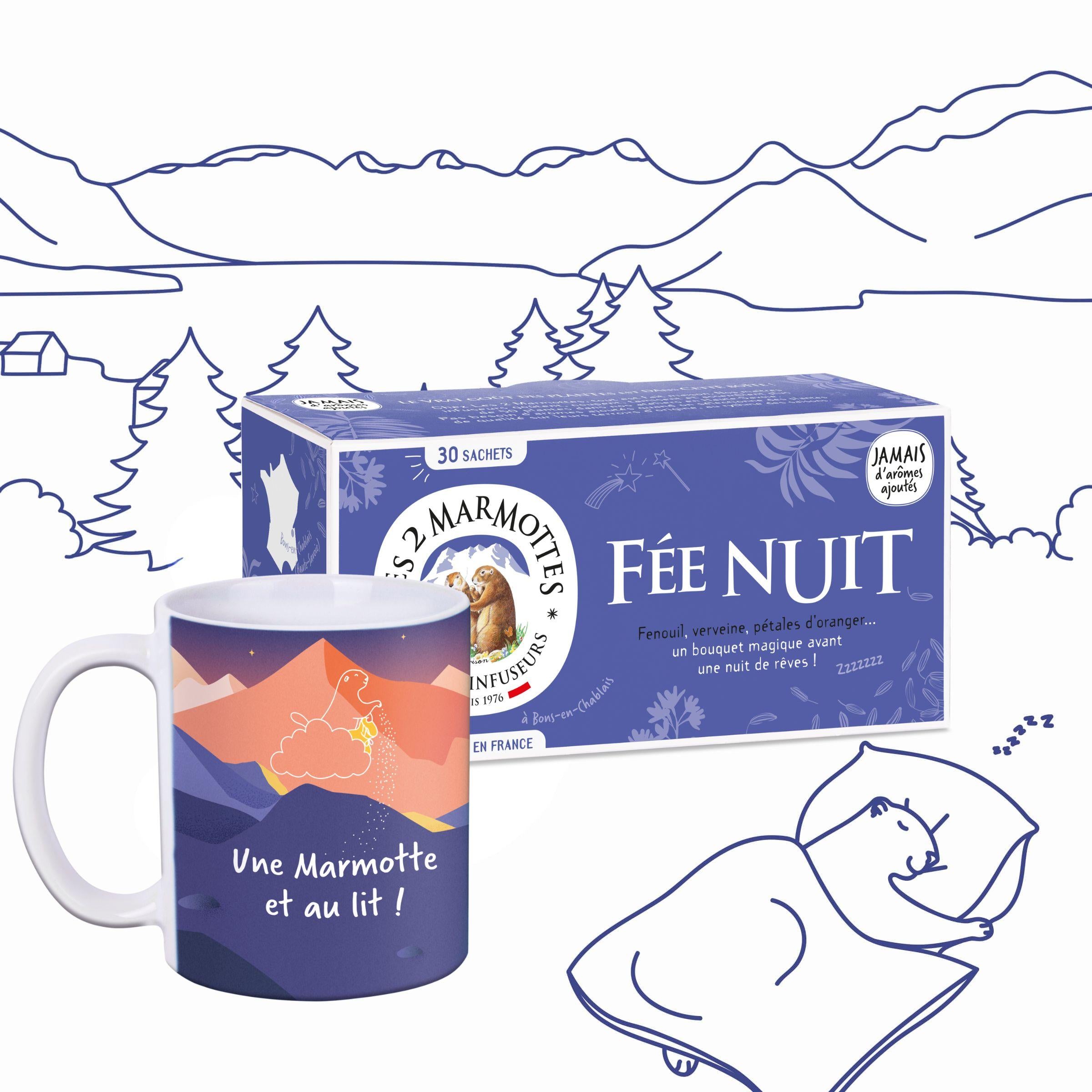 Pack à prix réduit tisane du soir Fée Nuit + Mug bleu nuit pour infusion