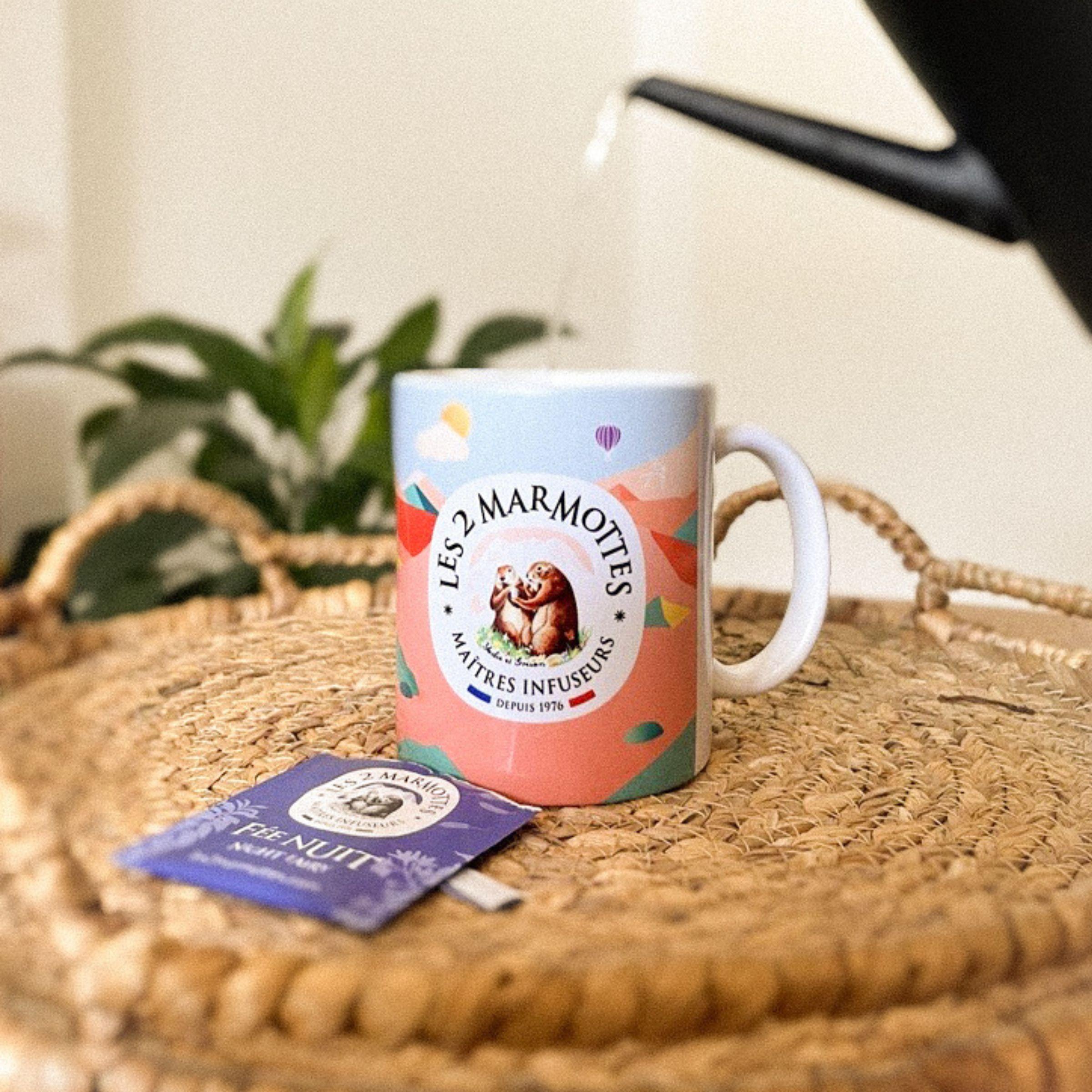 Mug rose les 2 marmottes avec logo au verso