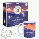 Coffret de tisanes du soir + mug bleu nuit à petit prix, idée cadeau personne âgée  ou gros dormeur