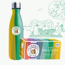 Pack à prix réduit : gourde isotherme motif arlequin + boîte découverte arc-en-ciel 30 sachets