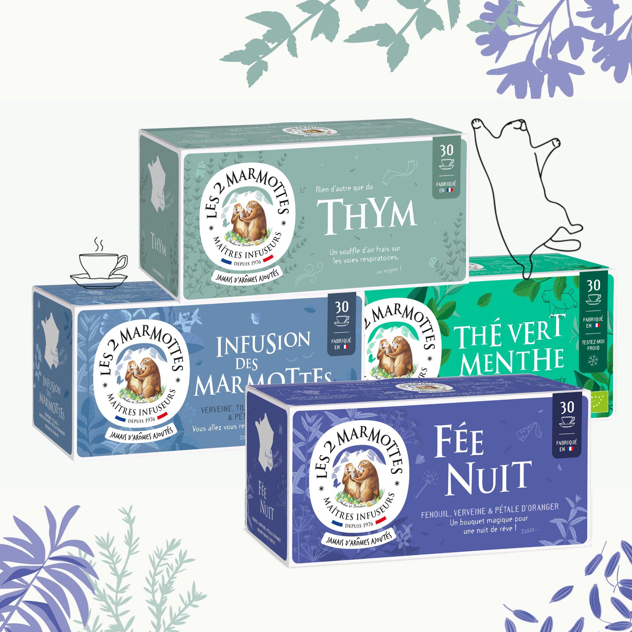 Best sellers les 2 marmottes : 3 tisanes et 1 thé - Pack économique Top des Marmottes