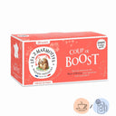 Tisane Coup de Boost Les 2 Marmottes, infusion énergie hibiscus guarana et cynorrhodon. A boire chaude ou en version infusion glacée.