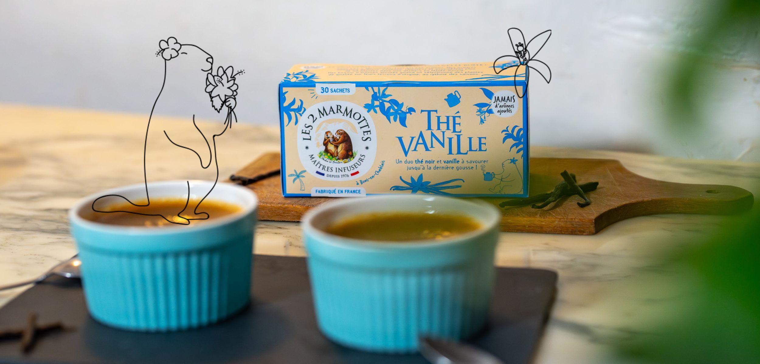 Thé noir bio à la vraie vanille Les 2 Marmottes