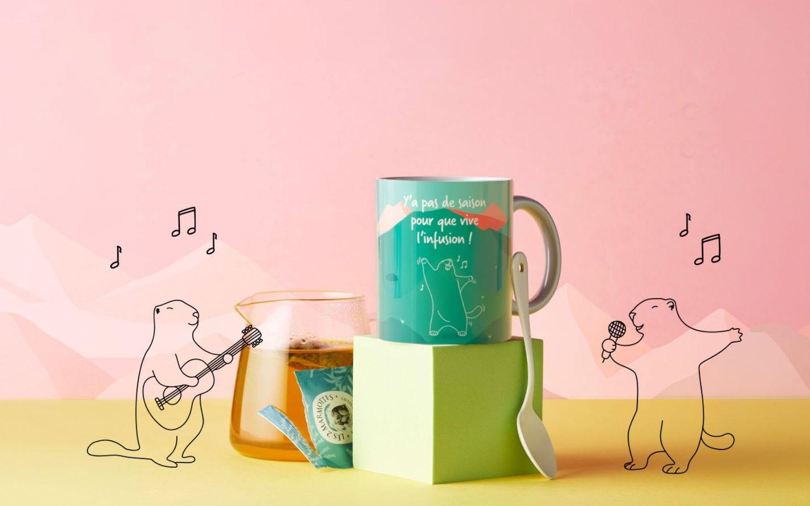 Mug vert les 2 marmottes