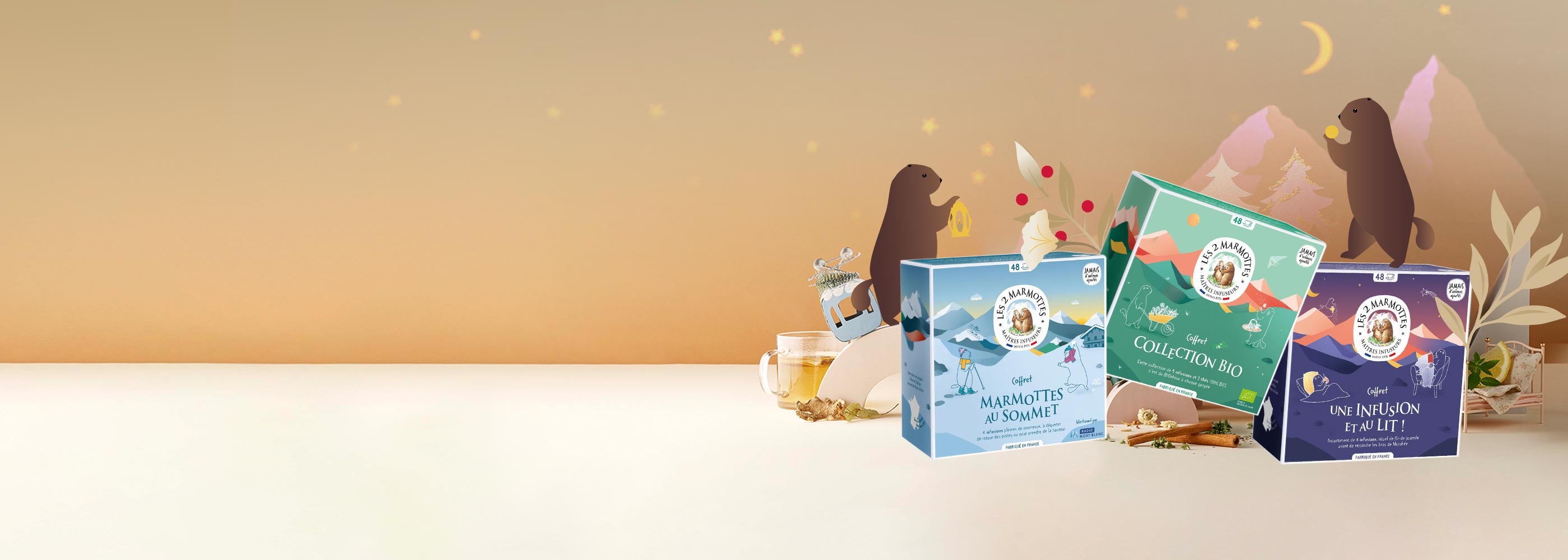 Idée cadeau secret santa bureau : thé de noel, tisanes de noel, infusions made in france, coffrets cadeaux tisanes et thés