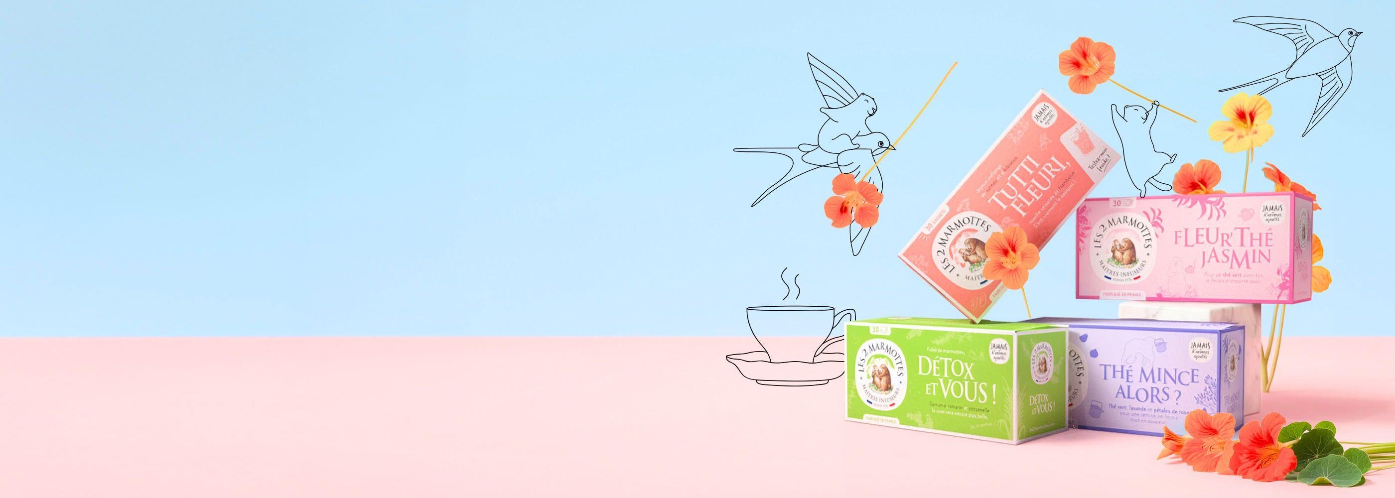 Pack 4 tisanes et thés de printemps