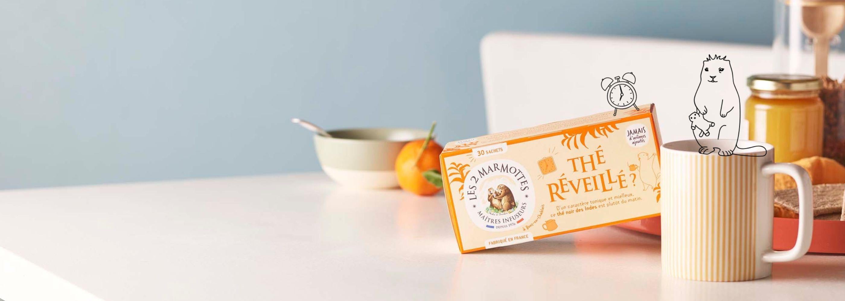 Thé réveillé, thé noir bio énergie pour le matin au petit déjeuner