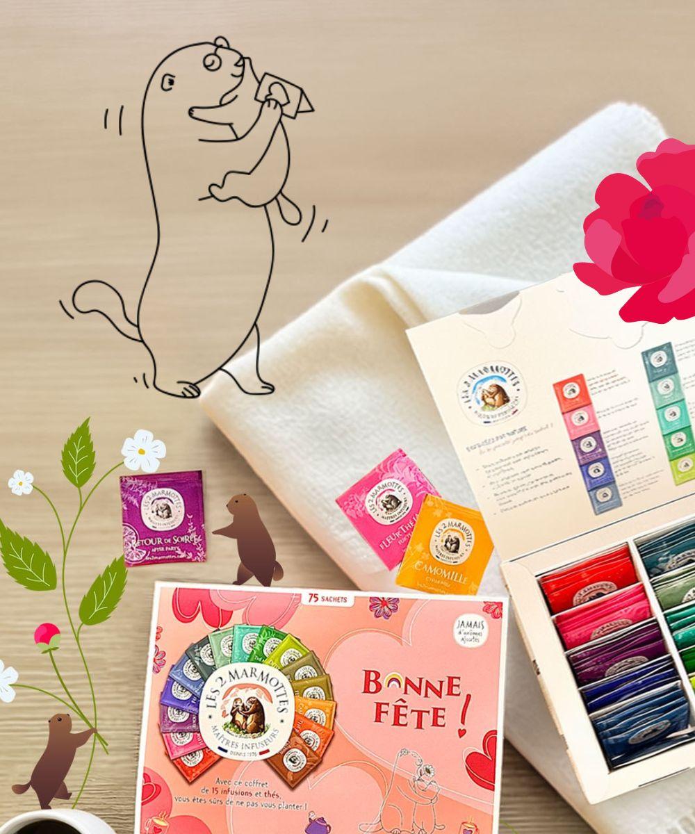 Idées cadeaux fete grands meres : coffret tisanes et thes