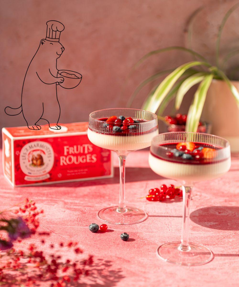 Popote de Marmottes : panna cotta infusée aux fruits rouges