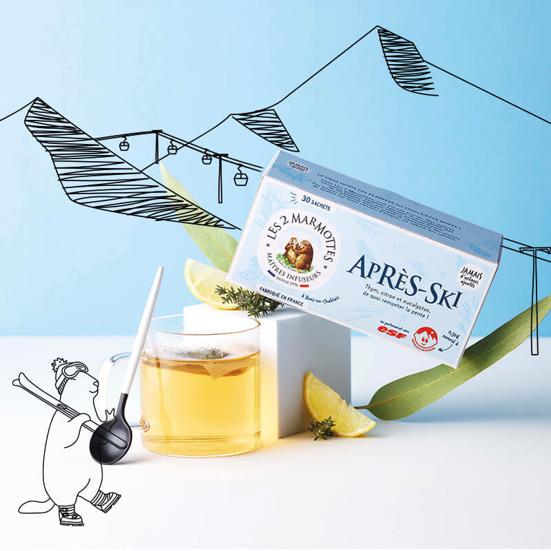 Tisane Après-Ski pour l'hiver : thym, eucalyptus et citron