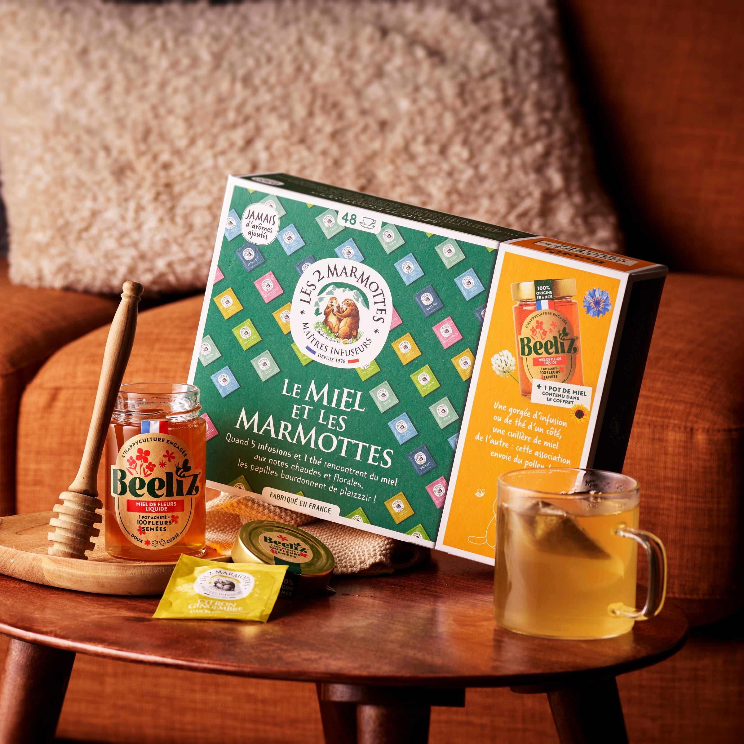 Coffret infusions et thé Miel de fleurs | Coffret Le Miel et les