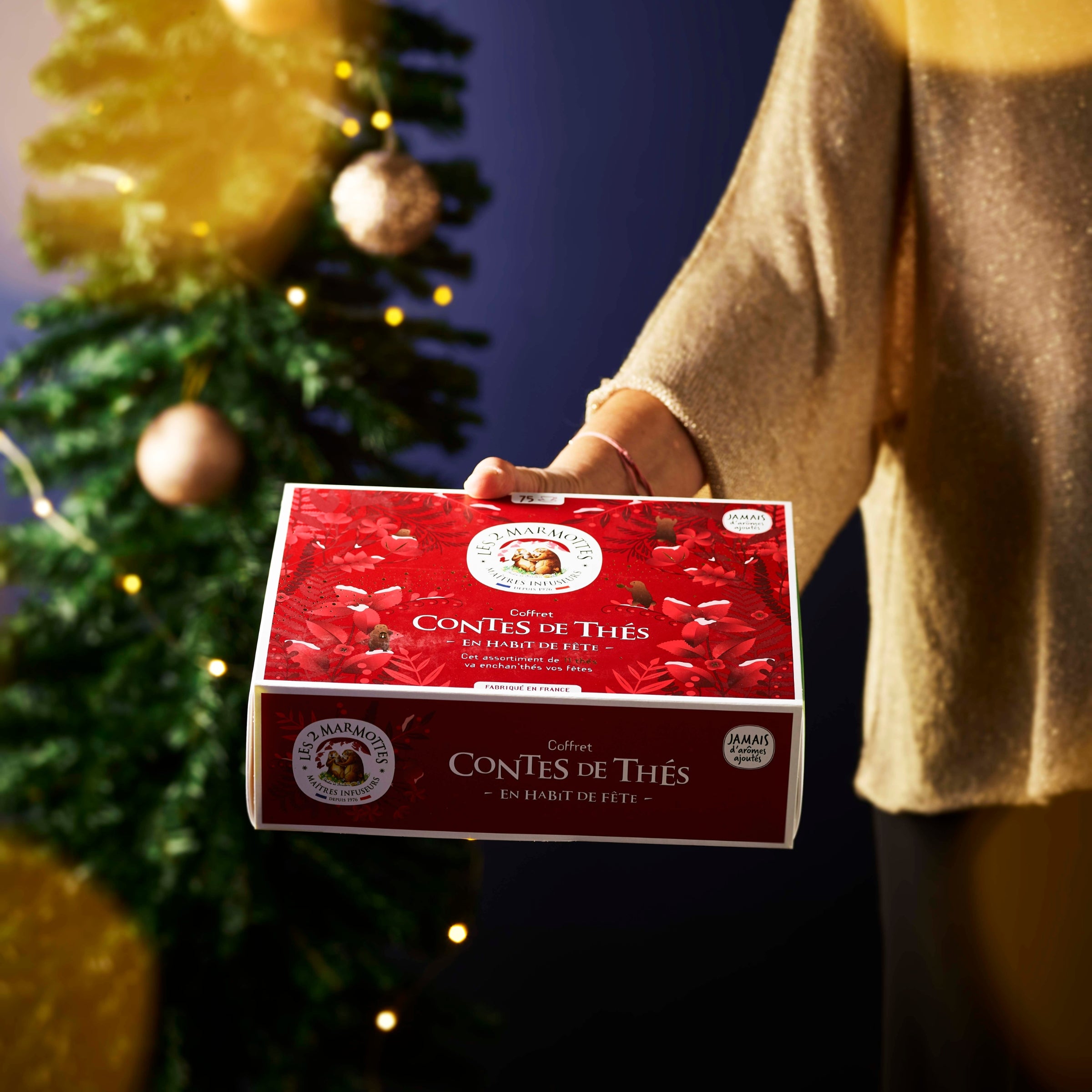 Coffret thés bios édition de noel, 75 sachets thés naturels sans arômes ajoutés, idée cadeau noel pour maman ou mamie