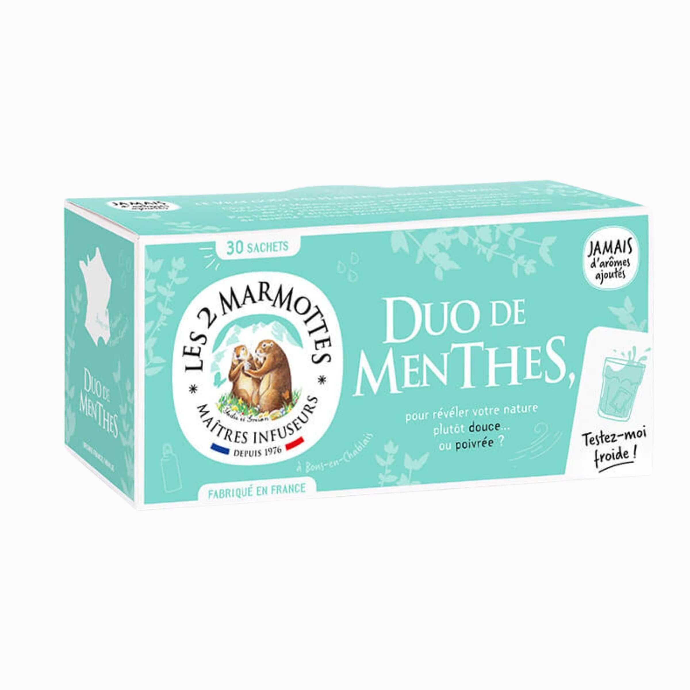 Infusion duo de menthes Les 2 Marmottes - Made in France - Sans arômes ajoutés