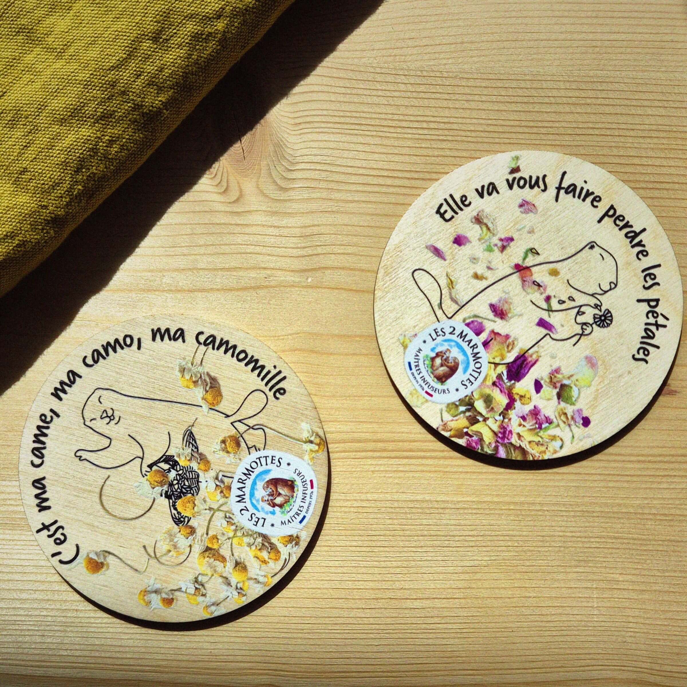 Idée de cadeau fan de thé : des jolis sous-mugs pour poser sa tasse de thé ou sa tasse de tisane