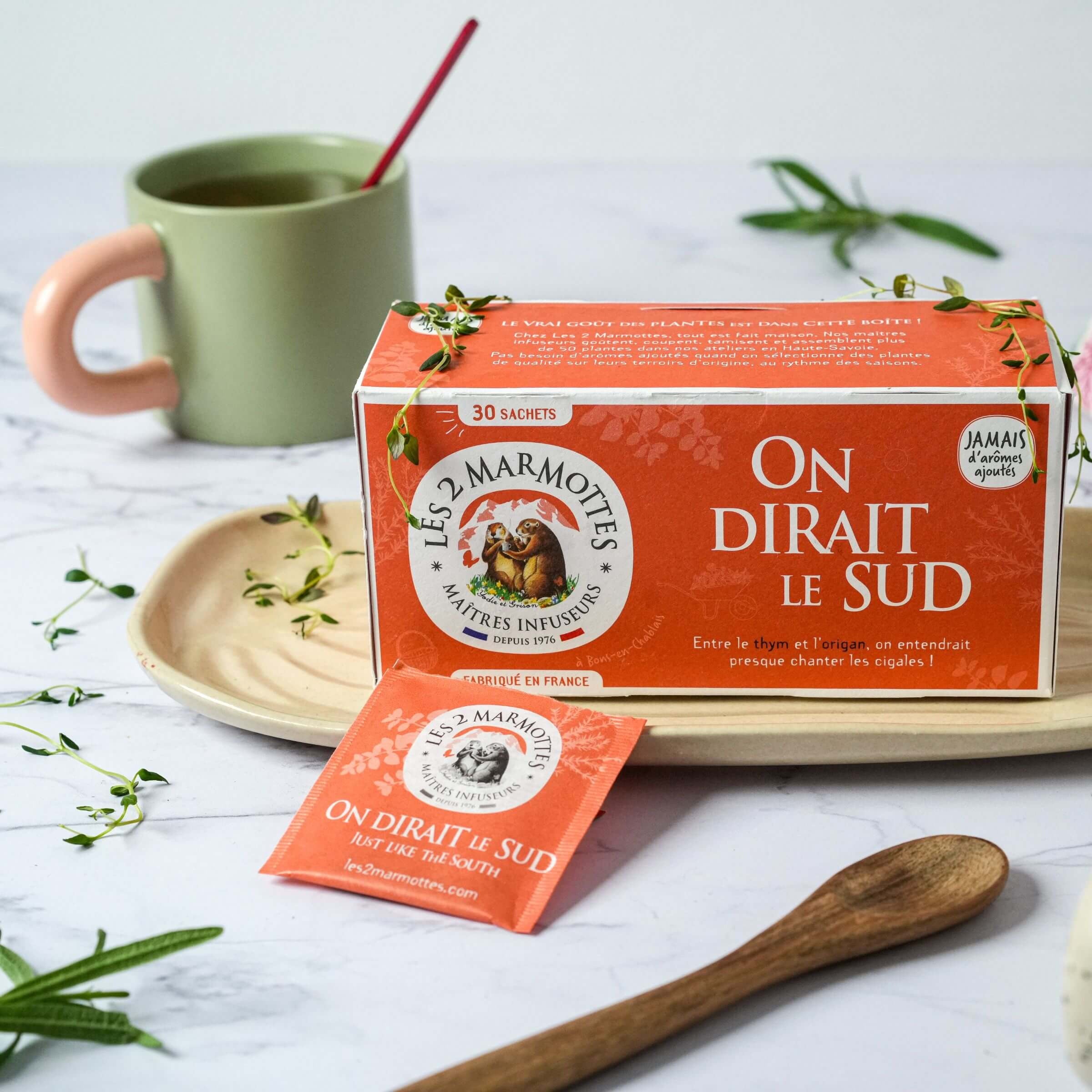 Infusion double emploi de plantes méditerranéennes : pour tisane ou bouillon pour aide culinaire plats salés