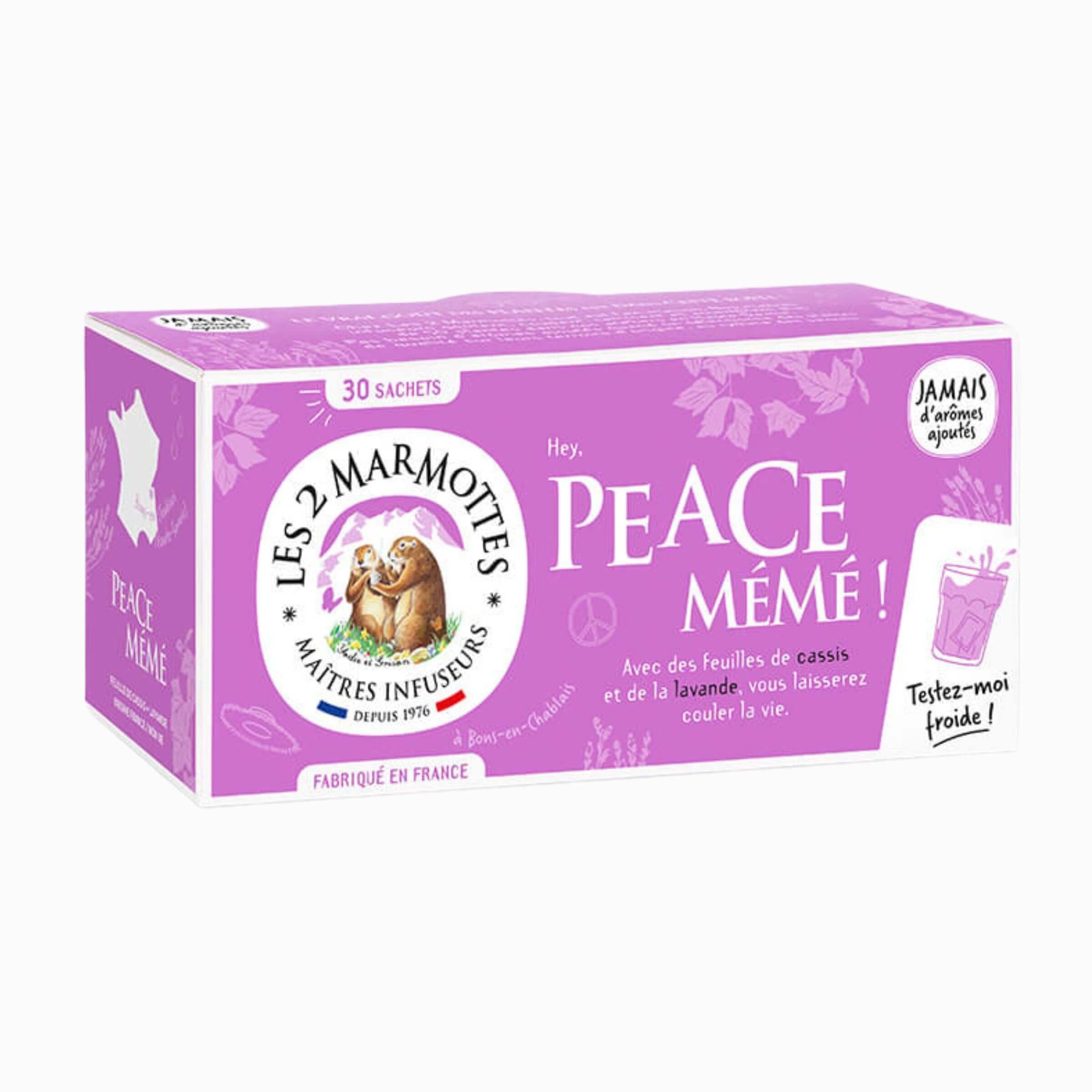 Infusion Peace Mémé lavande et feuilles de cassis Les 2 Marmottes - Made in France - Sans arômes ajoutés