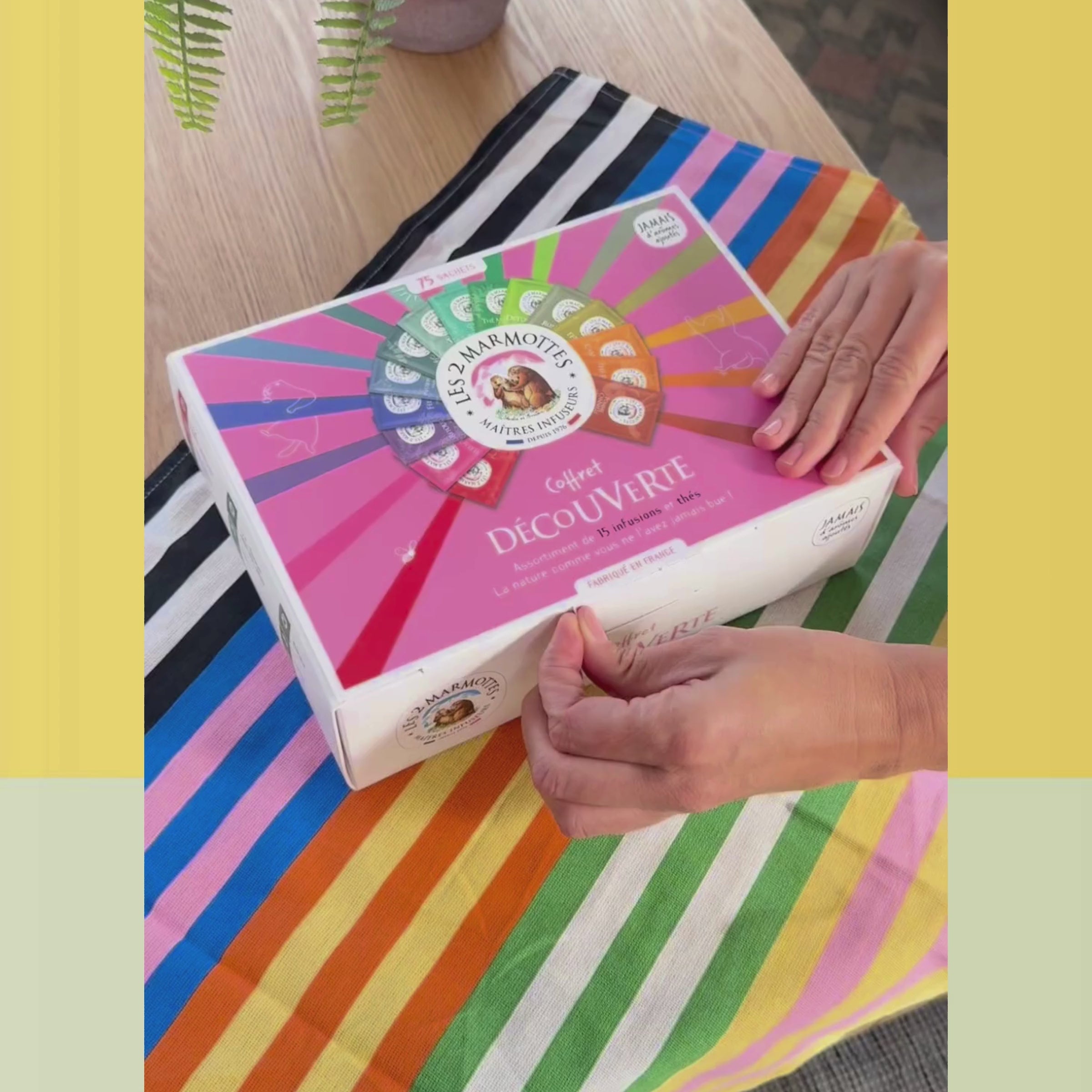 Découvrez l'assortiment à l'intérieur du coffret découverte les 2 marmottes