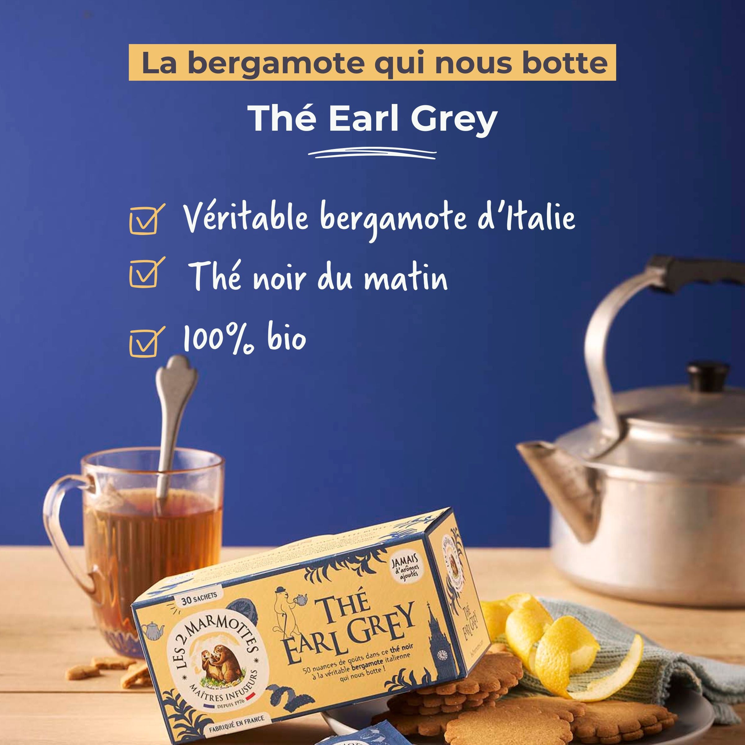 Le seul thé avec du vrai zeste de bergamote, sans huile essentielle