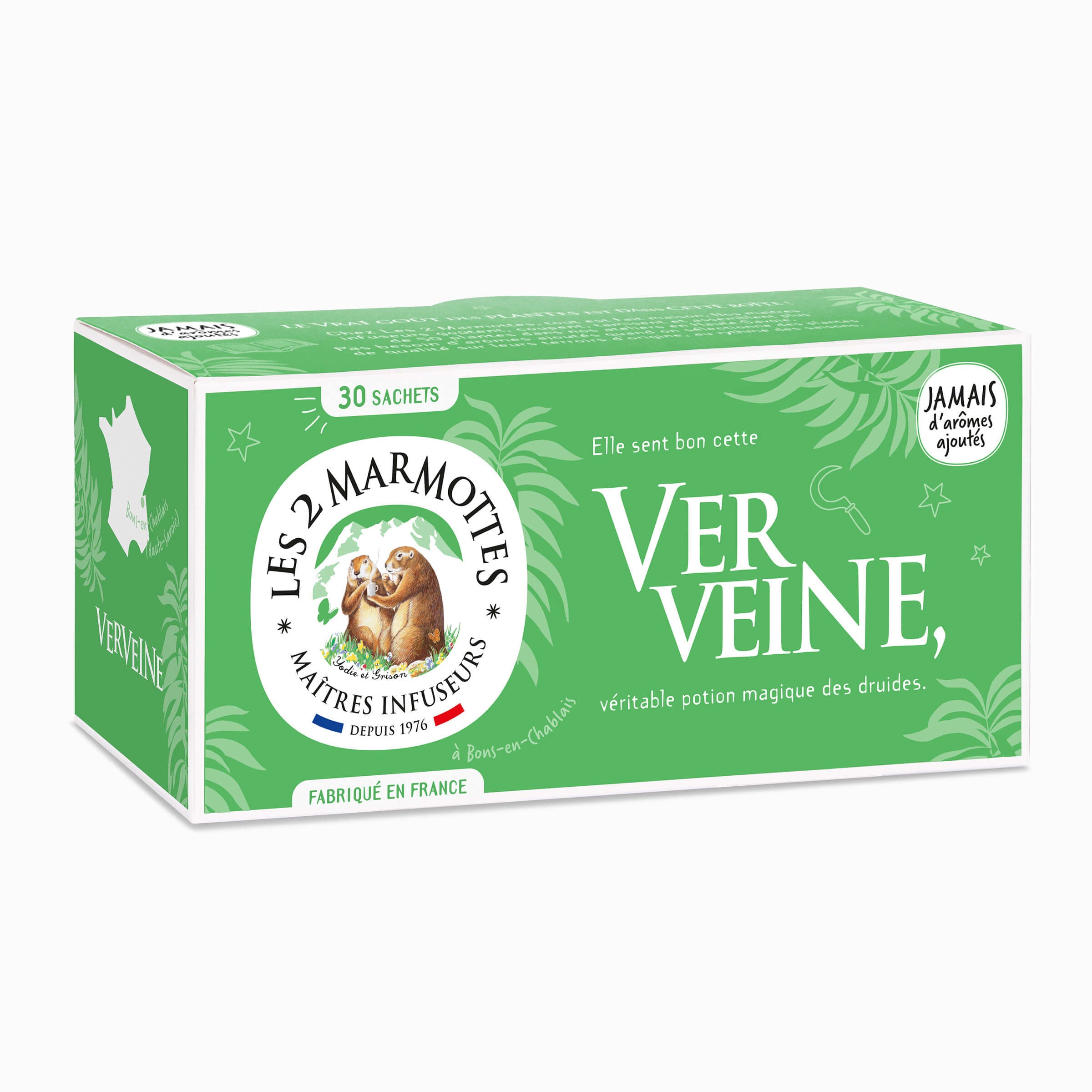 Infusion verveine 100% plantes Les 2 Marmottes - Made in France - Sans arômes ajoutés